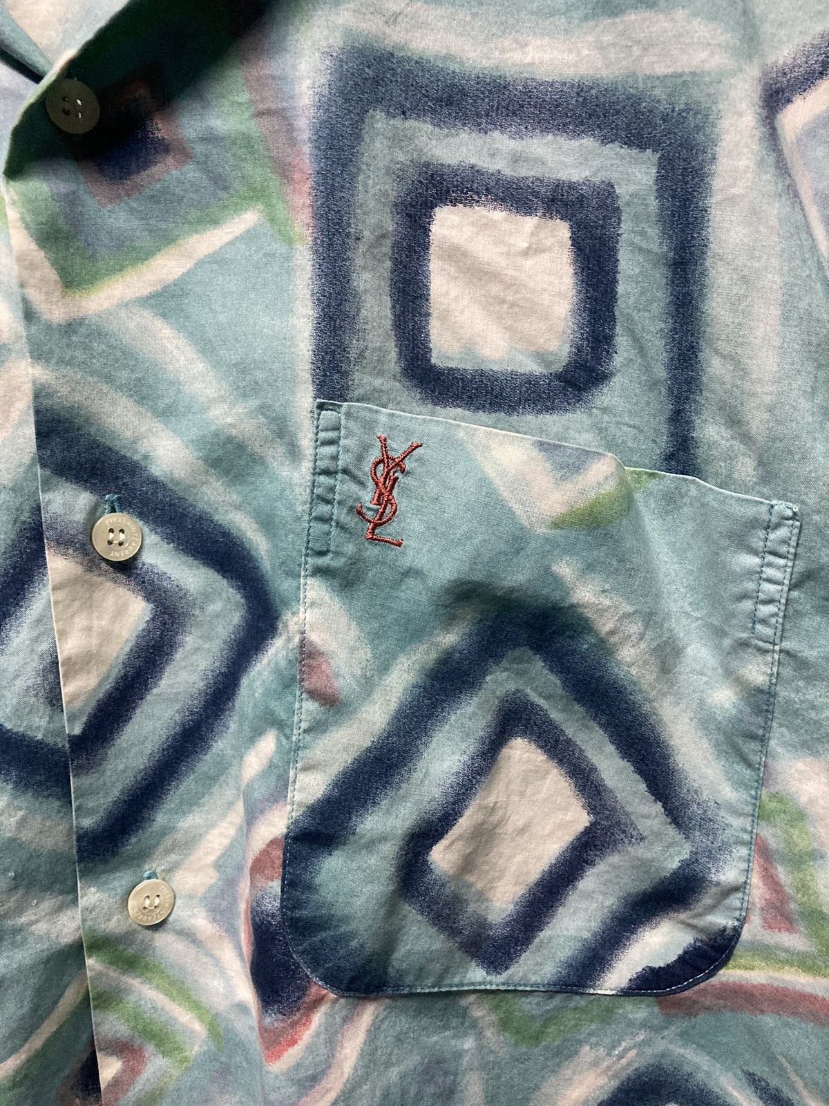 Yves Saint Laurent Vintage YSL Pour Homme Open Collar Shirt Size US M / EU 48-50 / 2 - 5 Thumbnail
