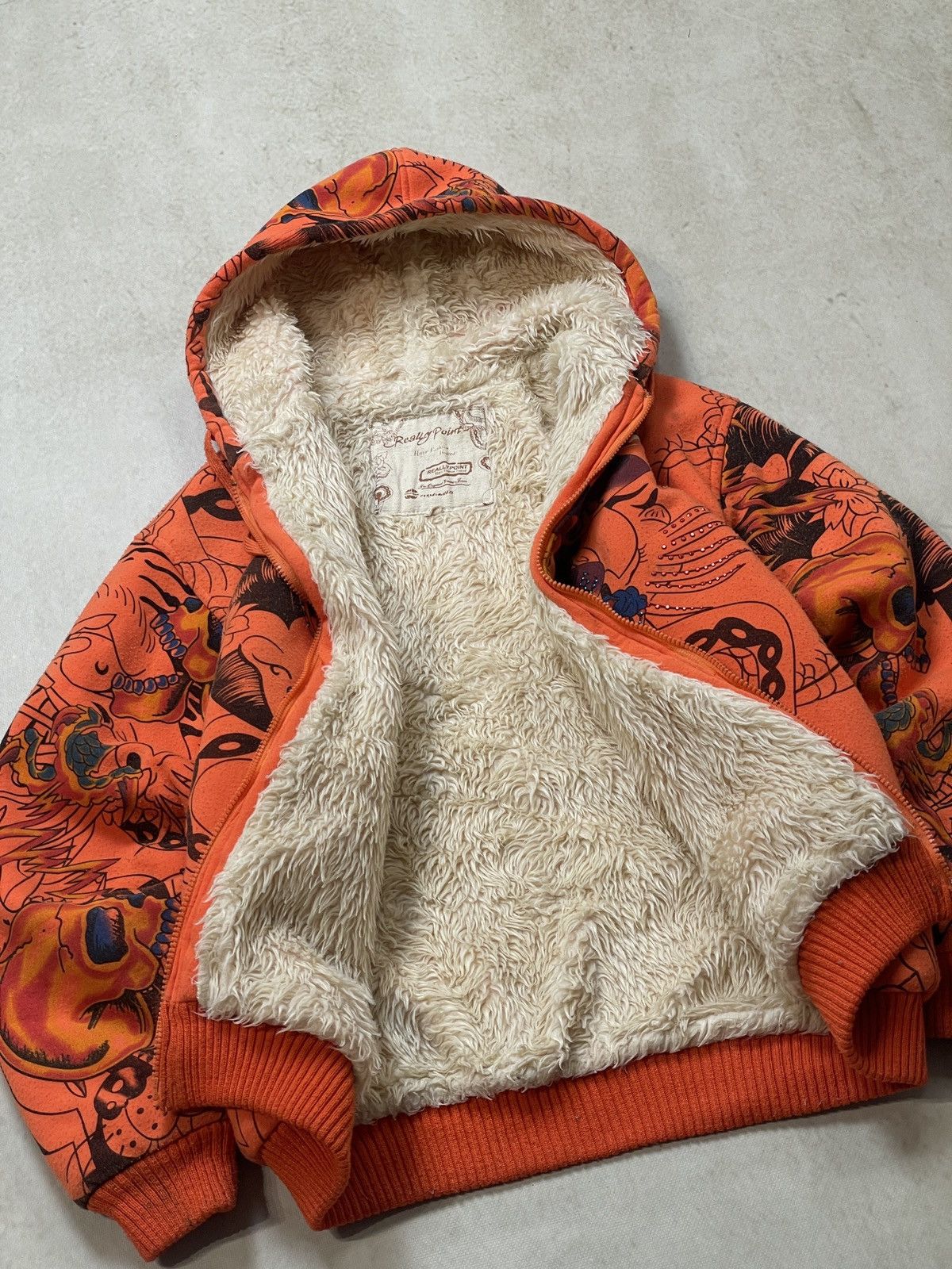 Christian Audigier 🔥Y2K VINTAGE REALLY POINT WOLF JAW JACKET MOHAIR ZIP HOODIE🔥 Size US L / EU 52-54 / 3 - 2 Thumbnail