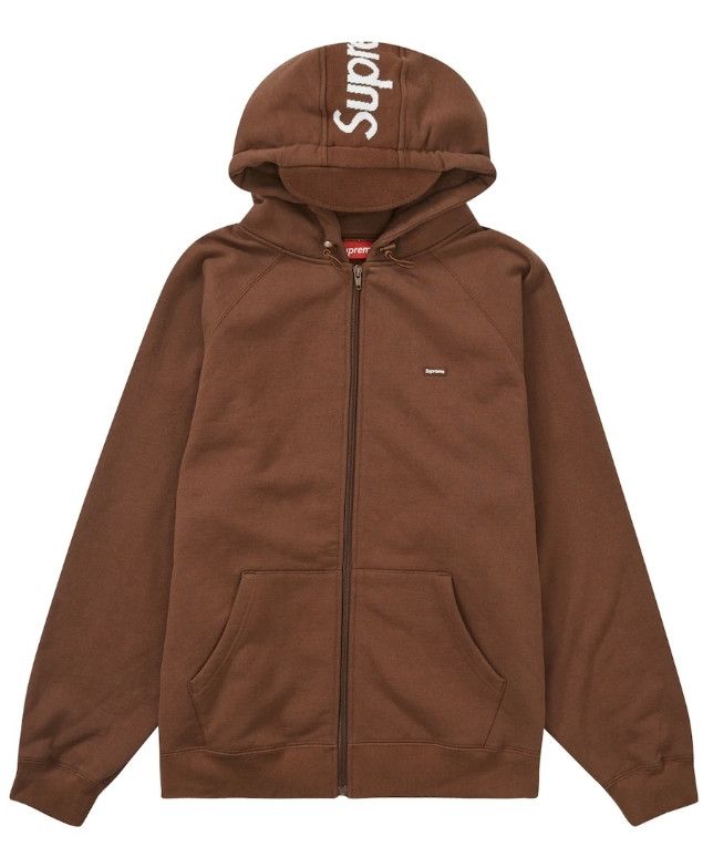 image of Supreme Brim Zip Up Hooded Sweatshirt Dark Brown, Men's (Size XL)