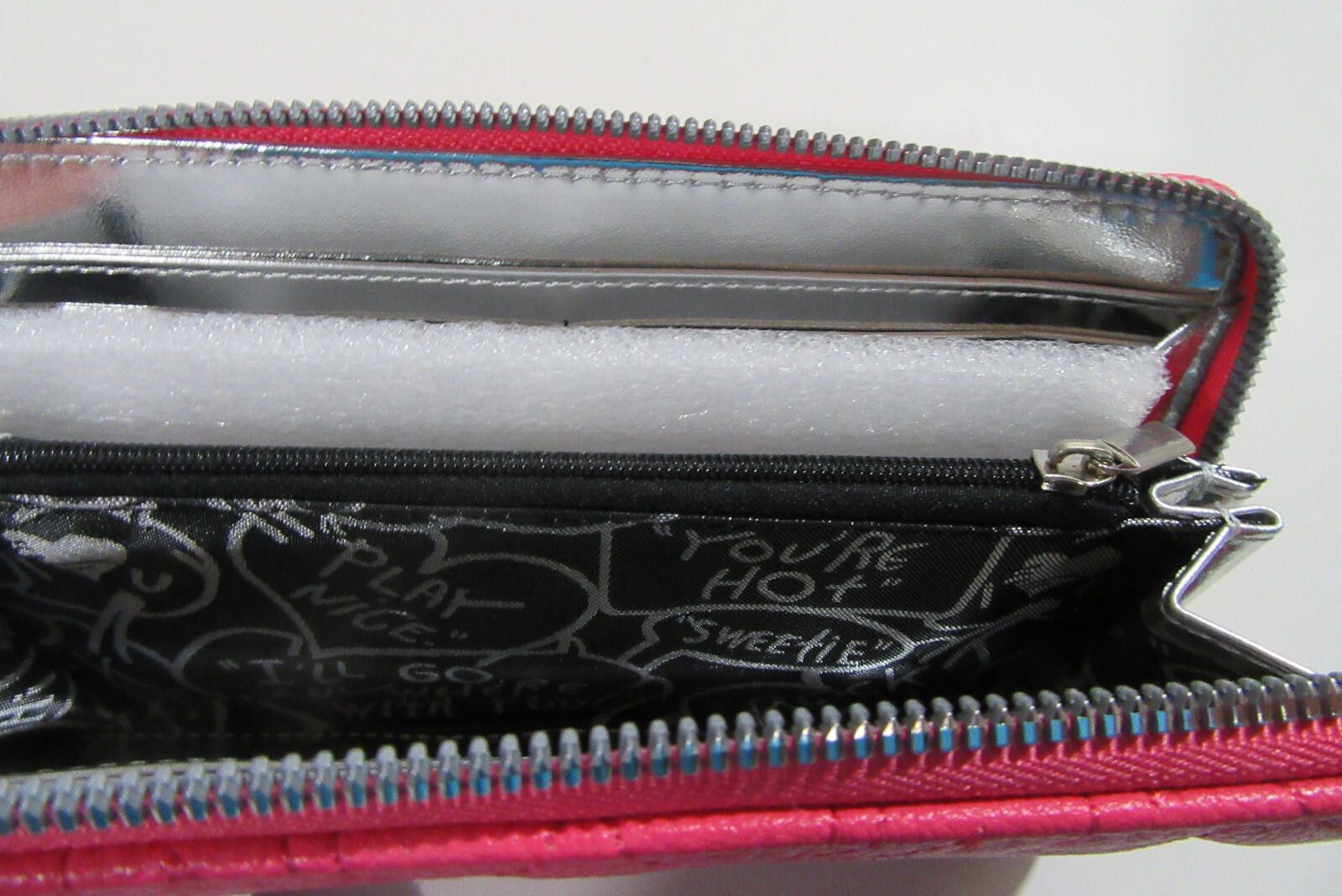 Designer Betsey Johnson Zip Around Wallet Puffy Flowers Coral Pink Size ONE SIZE - 7 Thumbnail