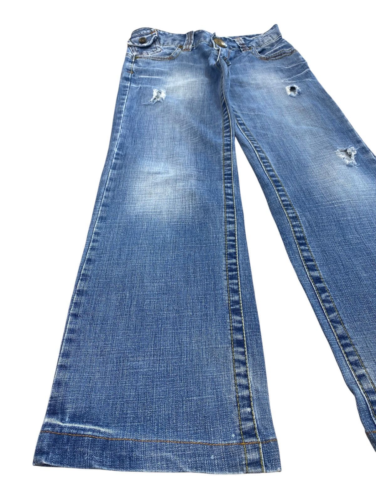 Other Japanese Brand Faded Wash Buckle Back Style Loose Jeans Size US 28 / EU 44 - 7 Thumbnail