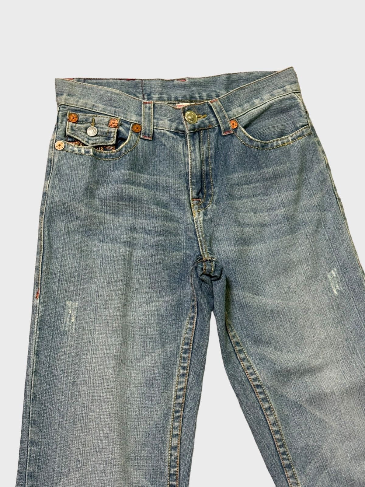 True Religion × Vintage TRUE RELIGION JOEY BIGT SPİRAL CUT DENIM JEANS Size US 31 - 4 Thumbnail
