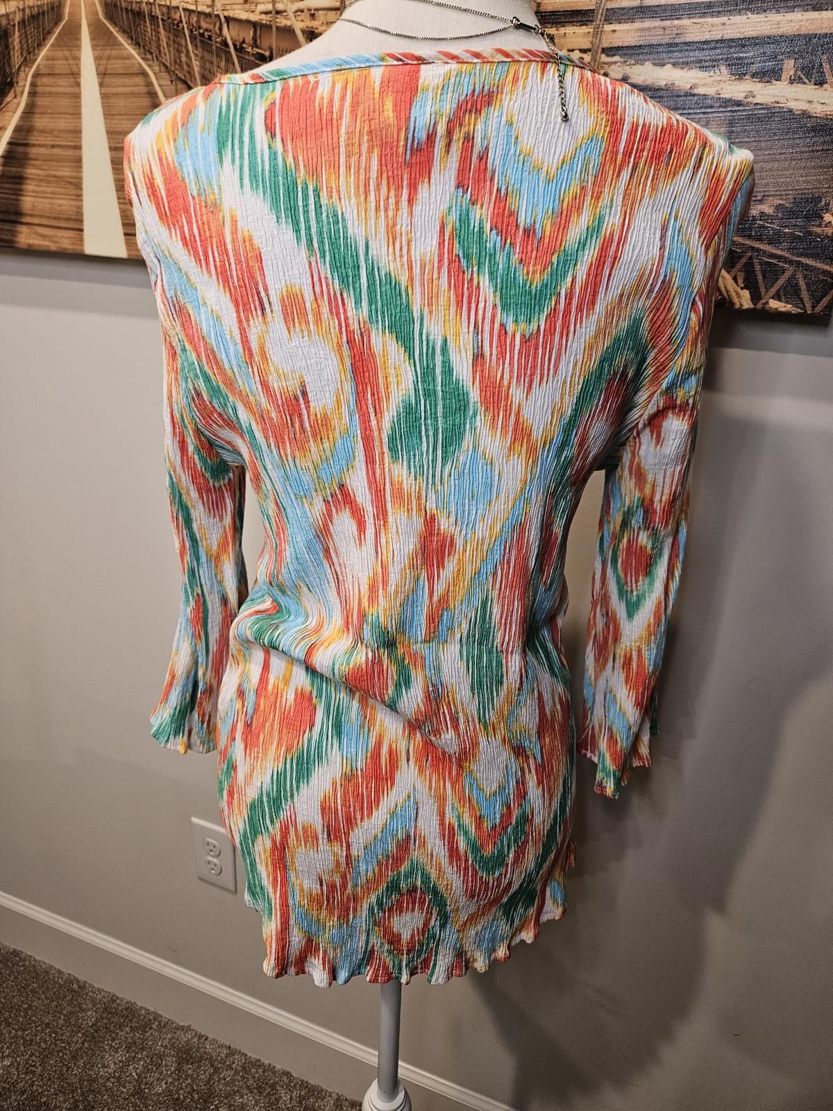 Designer Colorful Ruby Rd. Tunic Top - Size L Size L / US 10 / IT 46 - 3 Thumbnail