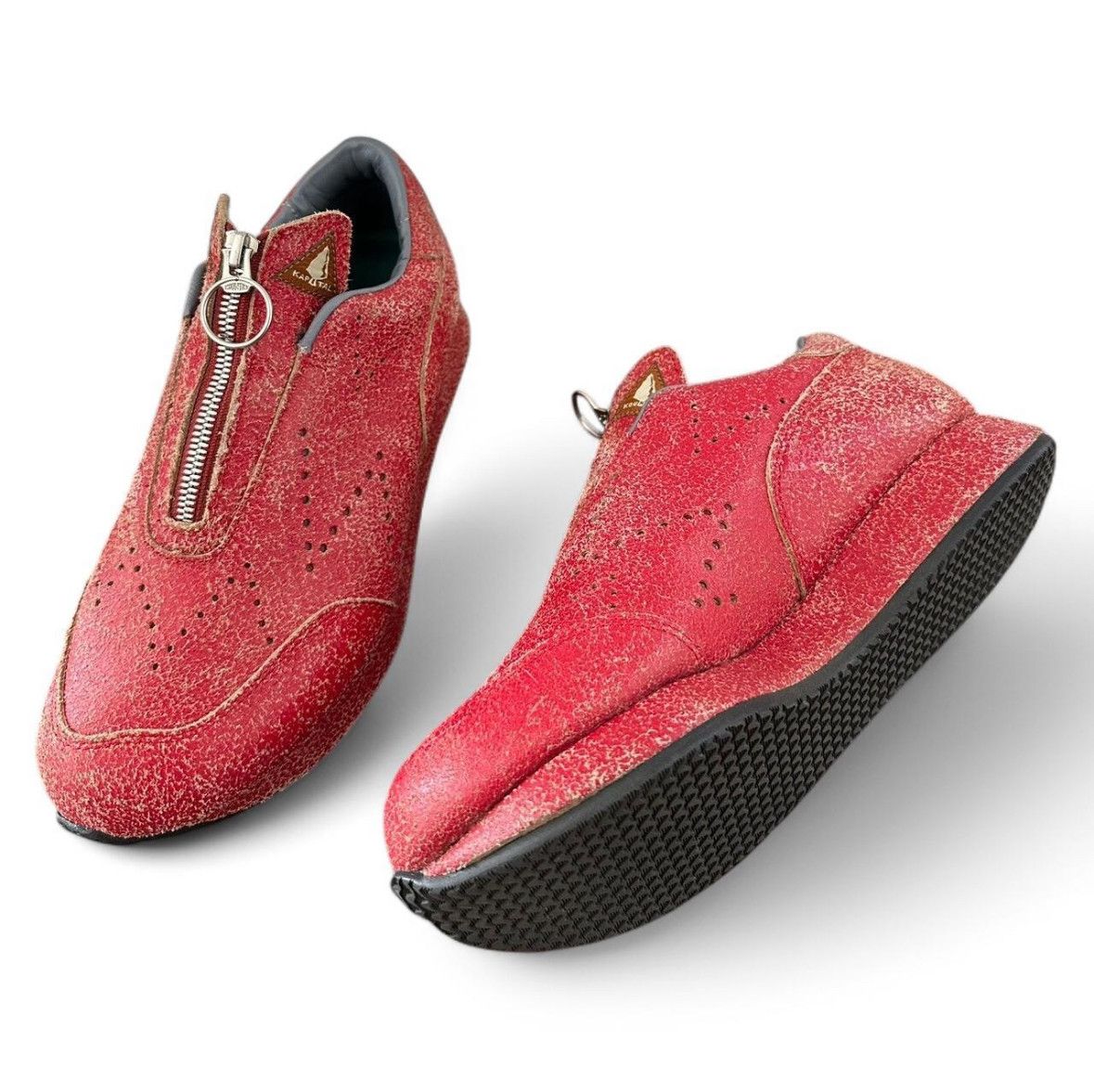 Kapital Kountry Cracked Leather Zip-Up Shoes Size US 7.5 / EU 40-41 - 3 Thumbnail