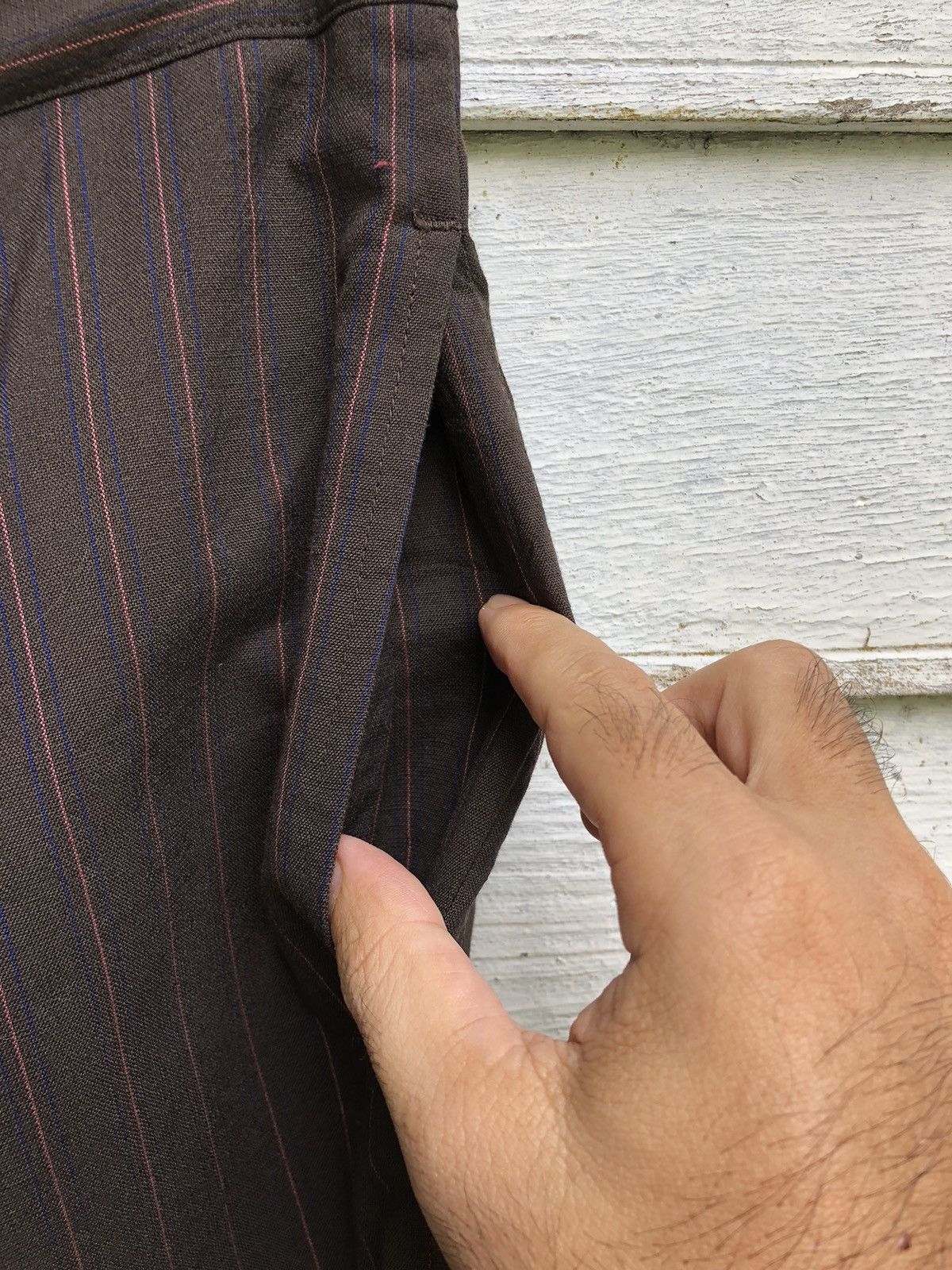 If Six Was Nine × Japanese Brand × Maison MIHARA YASUHIRO Miharayasuhiro Pencil Stripe Raw Seam Maxi Skirt Size 27" / US 4 / IT 40 - 8 Thumbnail