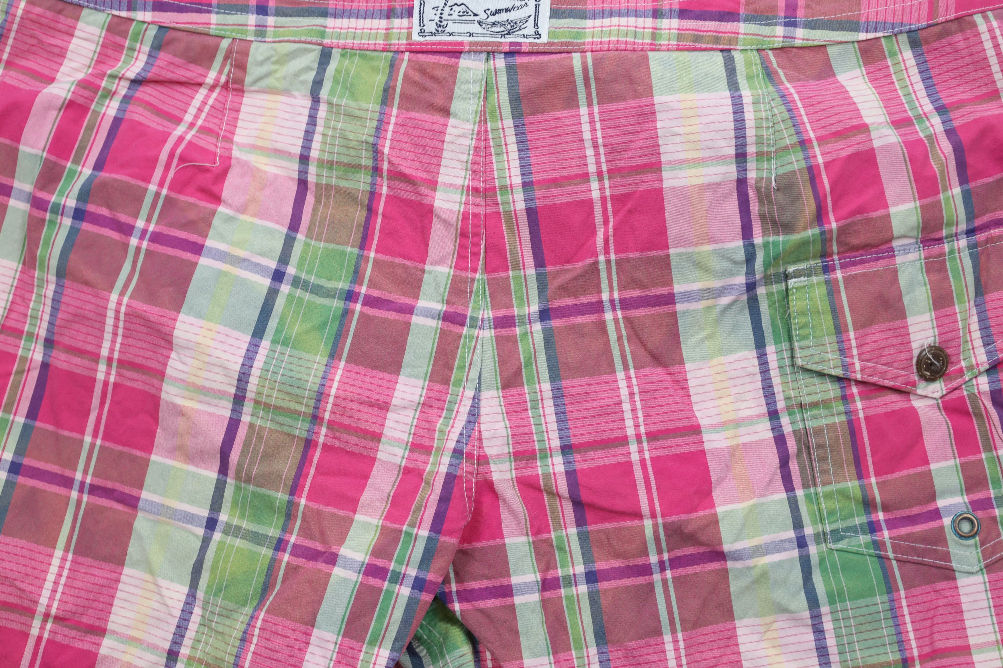 Ralph Lauren × Vintage Deadstock Vintage 90s Ralph Lauren Plaid Shorts Swim Trunks Size US 38 / EU 54 - 8 Thumbnail