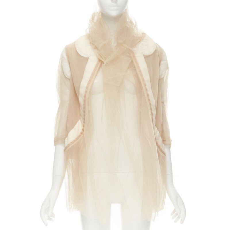 Comme des Garcons rare COMME DES GARCONS 2009 Runway nude deconstructed inside out tulle jacket XS Size XS / US 0-2 / IT 36-38 - 1 Thumbnail