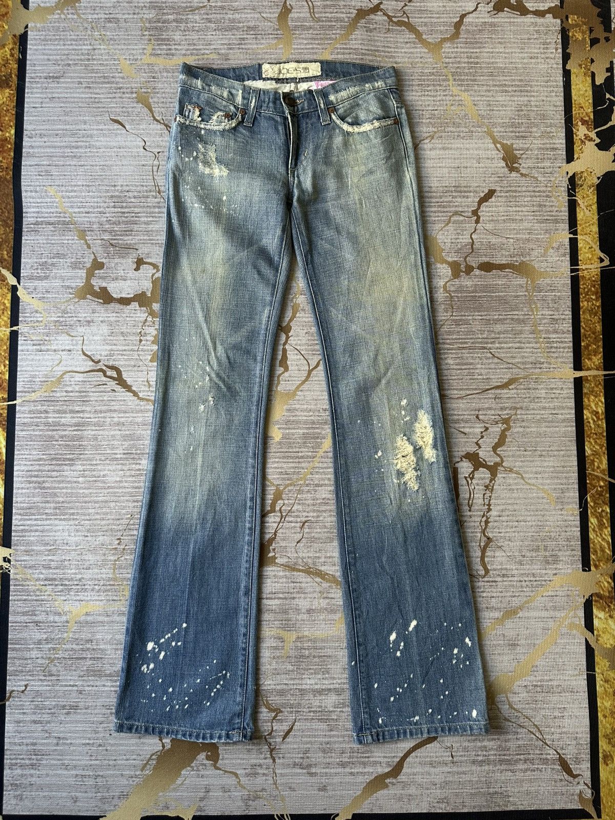 Joe's FLARE Joe’s Distressed Faded Blue Boot Jeans Size 28" / US 6 / IT 42 - 3 Thumbnail