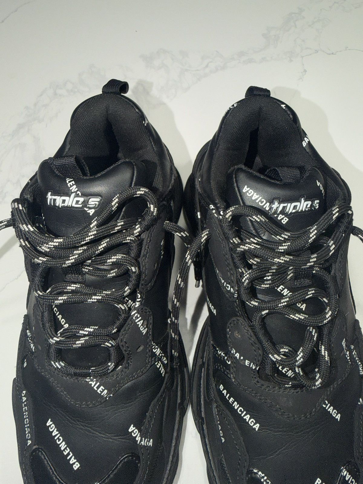 Balenciaga TRIPLE S ALL OVER LOGO BLACK Size US 8.5 / EU 41-42 - 7 Thumbnail