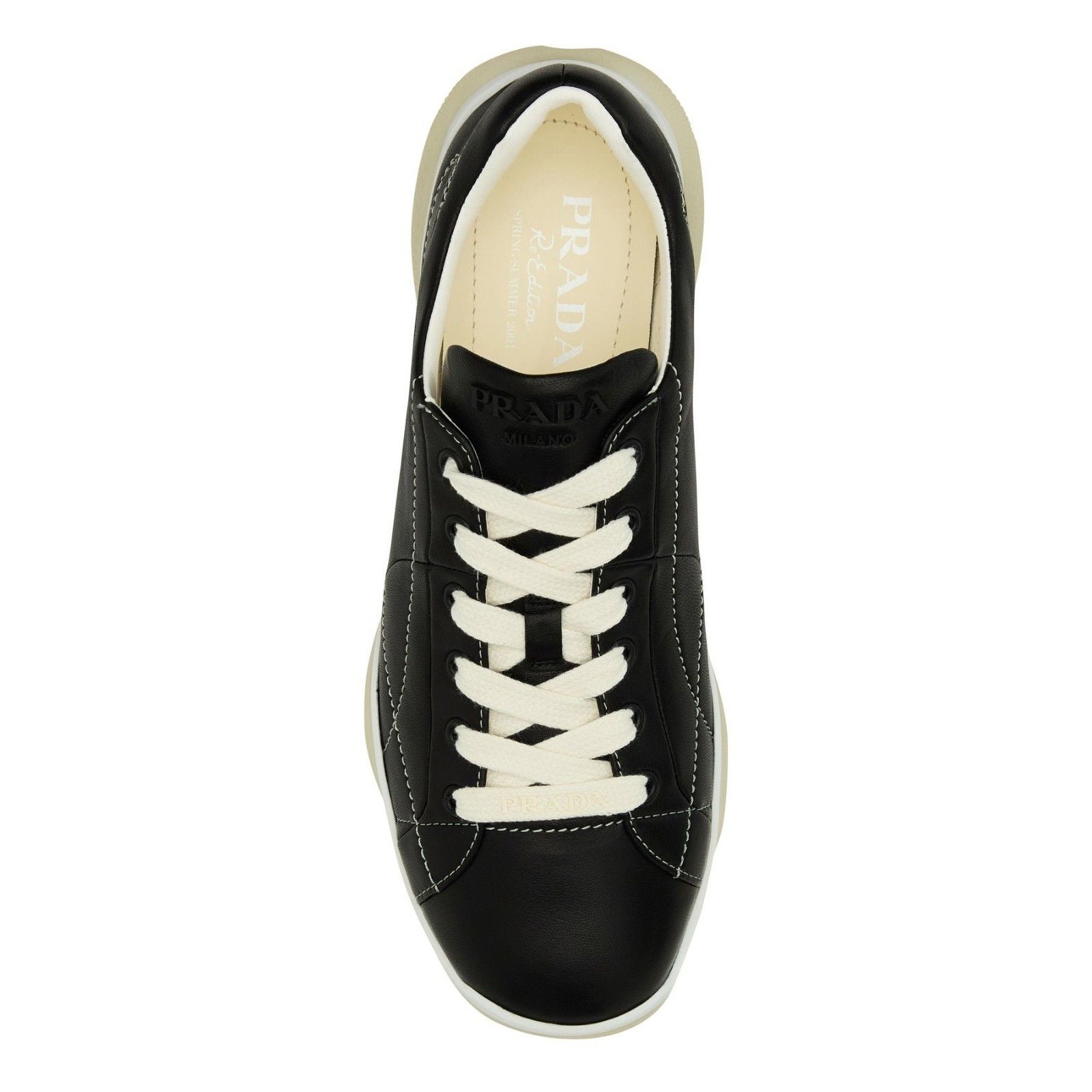 PRADA Black Leather Sneakers New And Authentic (Women's size
