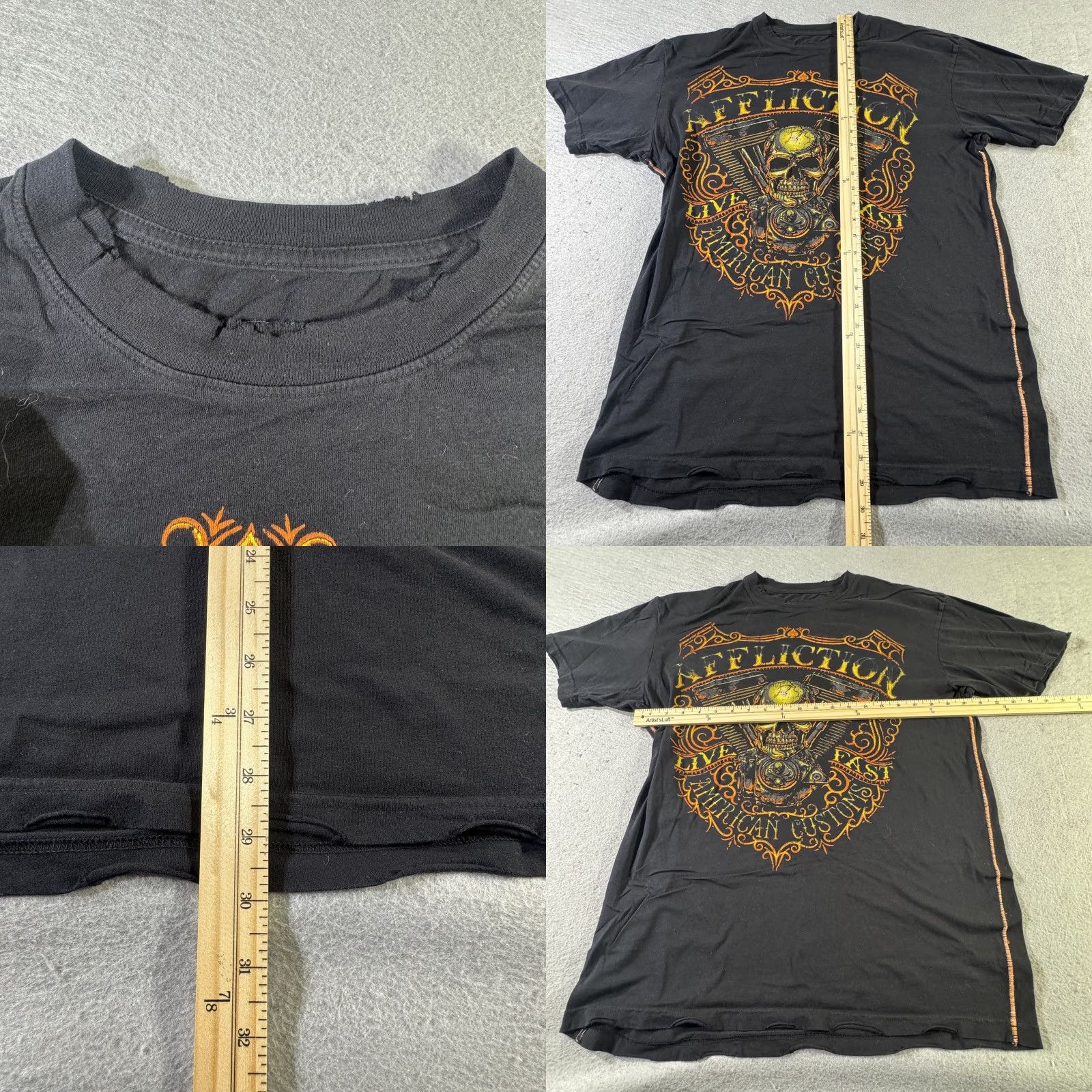 Affliction VINTAGE Affliction T-Shirt Men XL Black Graphic Print Skull Biker Motorcycle Rock USA 2000s Size US XL / EU 56 / 4 - 8 Thumbnail