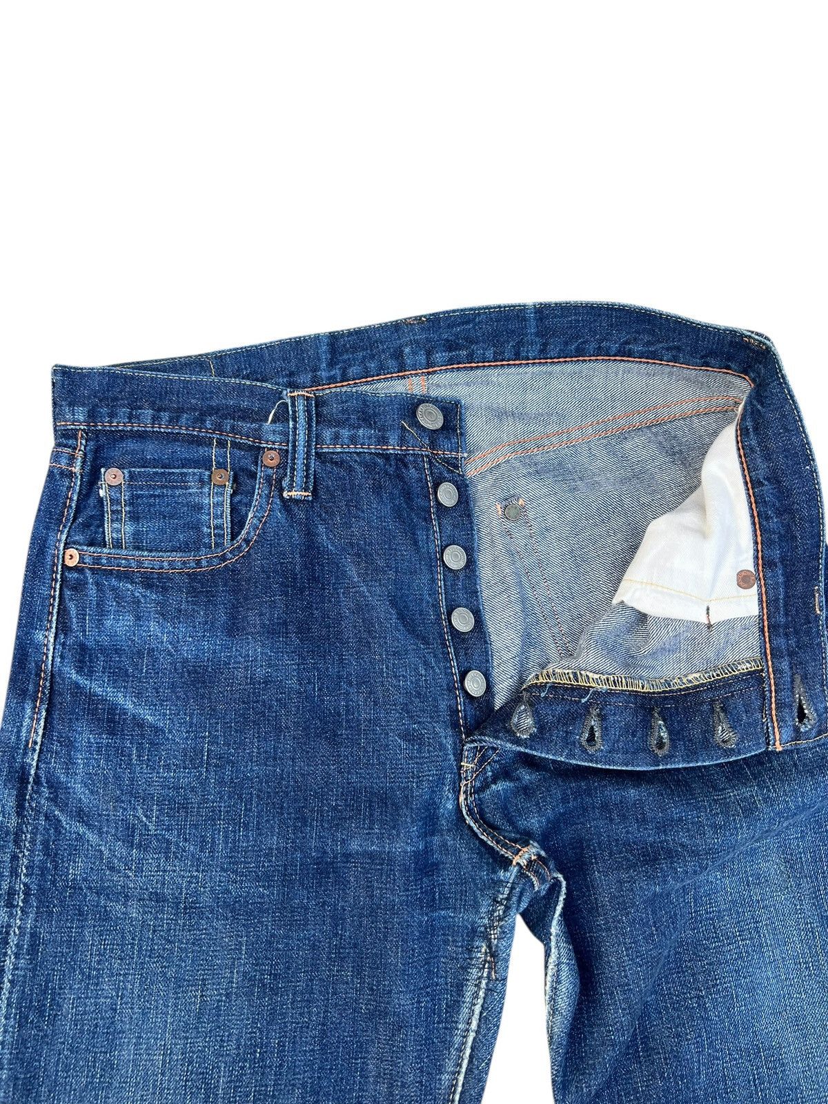 Full Count & Co. Vintage Full Count Japan Fade Blue Denim Selvedge Jeans Size US 31 - 5 Thumbnail