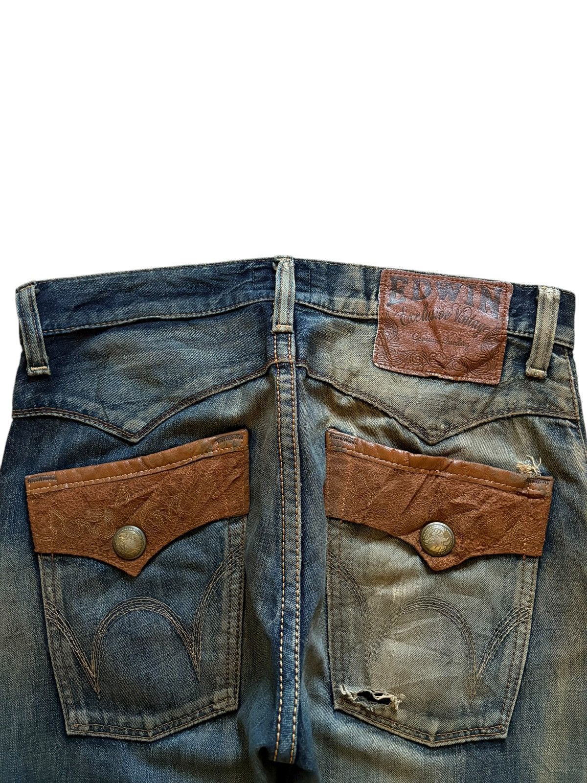 Edwin × Japanese Brand Exclusive Vintage Edwin Japan Rusty Mud Wash Loose Jeans Size US 33 - 8 Thumbnail