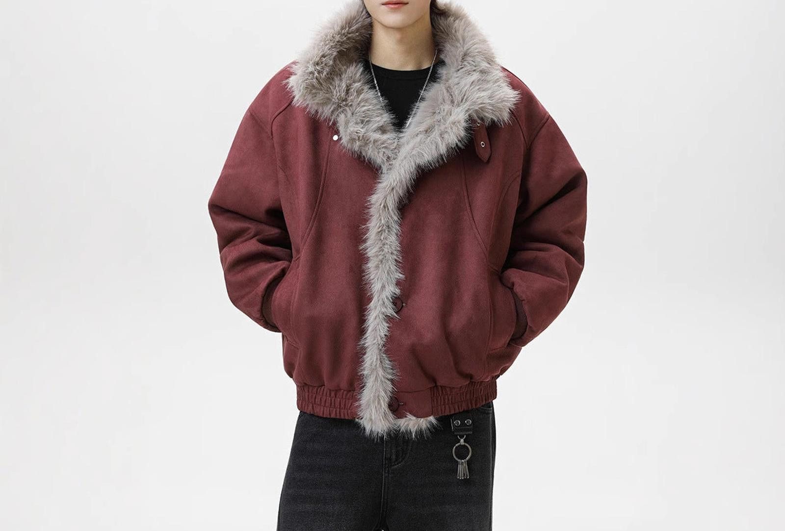 Japanese Brand Black Faux Fur Trim Bomber Jacket, Oversized Fit Outerwear Size US M / EU 48-50 / 2 - 4 Thumbnail