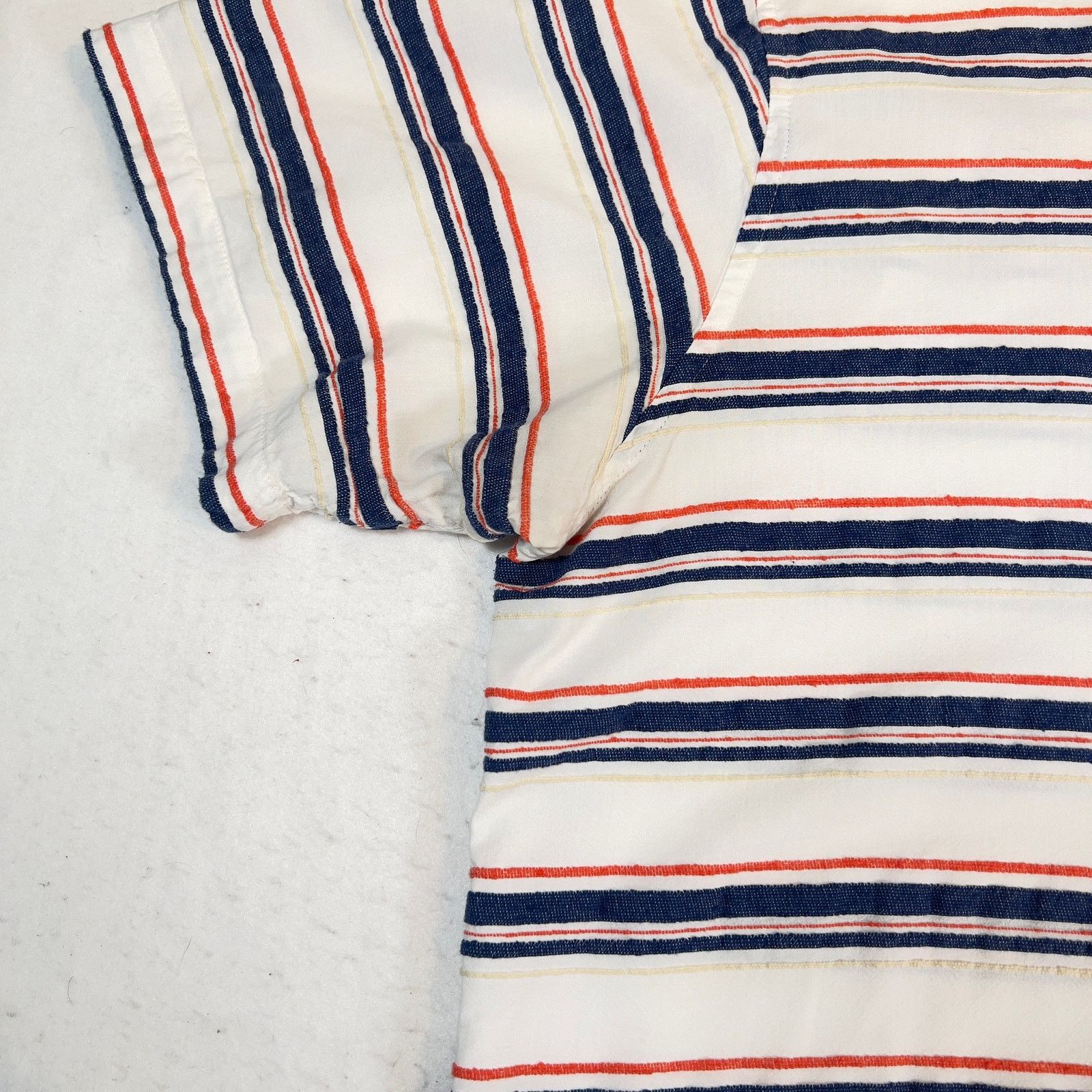 Orvis Orvis Button Shirt Men's XXL White Blue Orange Stripe Size US XXL / EU 58 / 5 - 2 Thumbnail