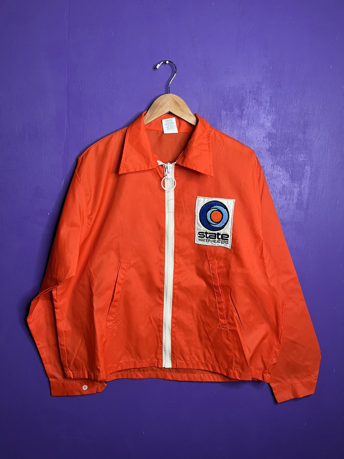 Vintage 70s State water heaters logo windbreaker jacket