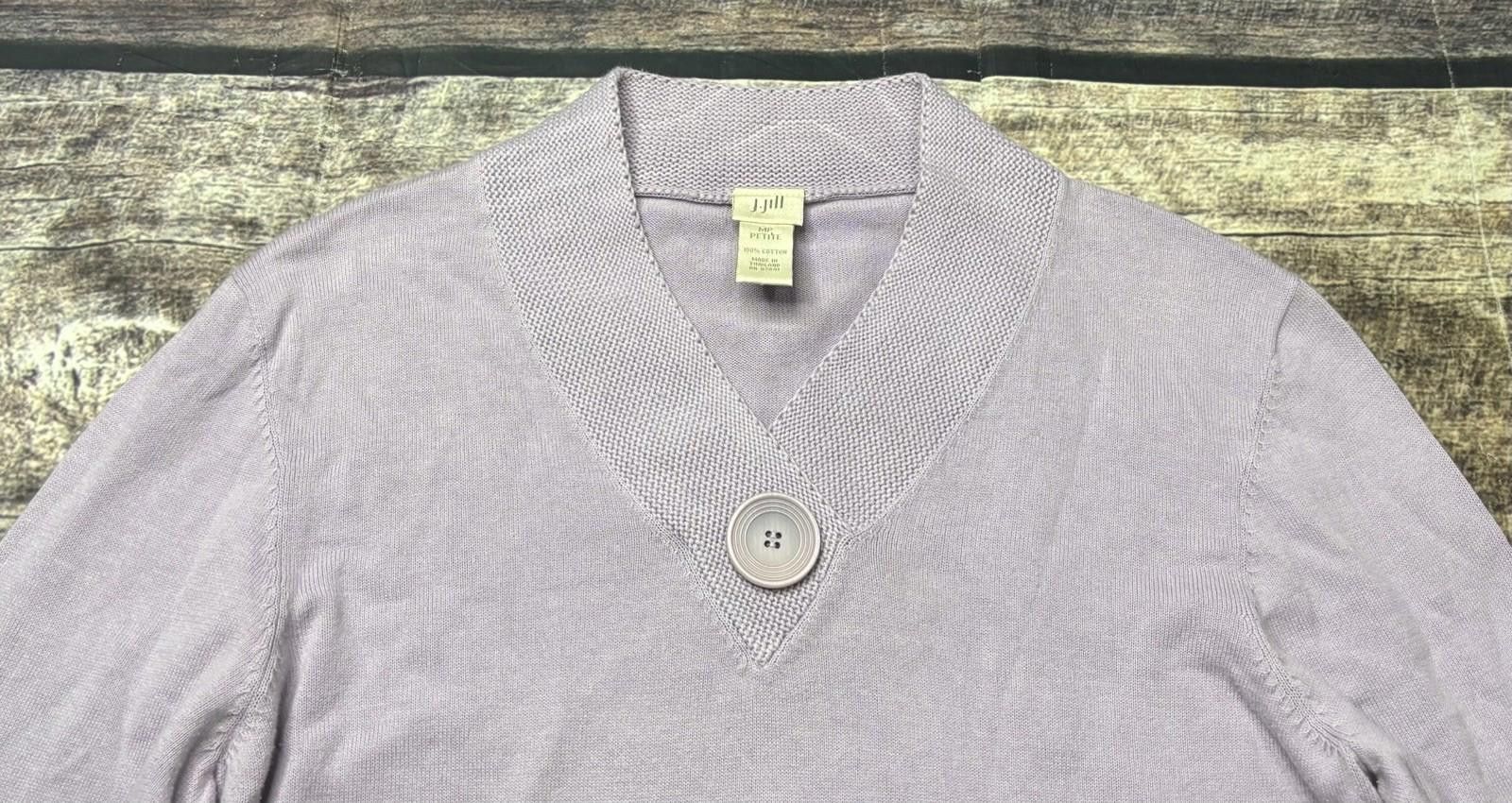 Other J Jill Sweater Womens Medium P Cotton Shawl V-Neck Button Size M / US 6-8 / IT 42-44 - 4 Thumbnail