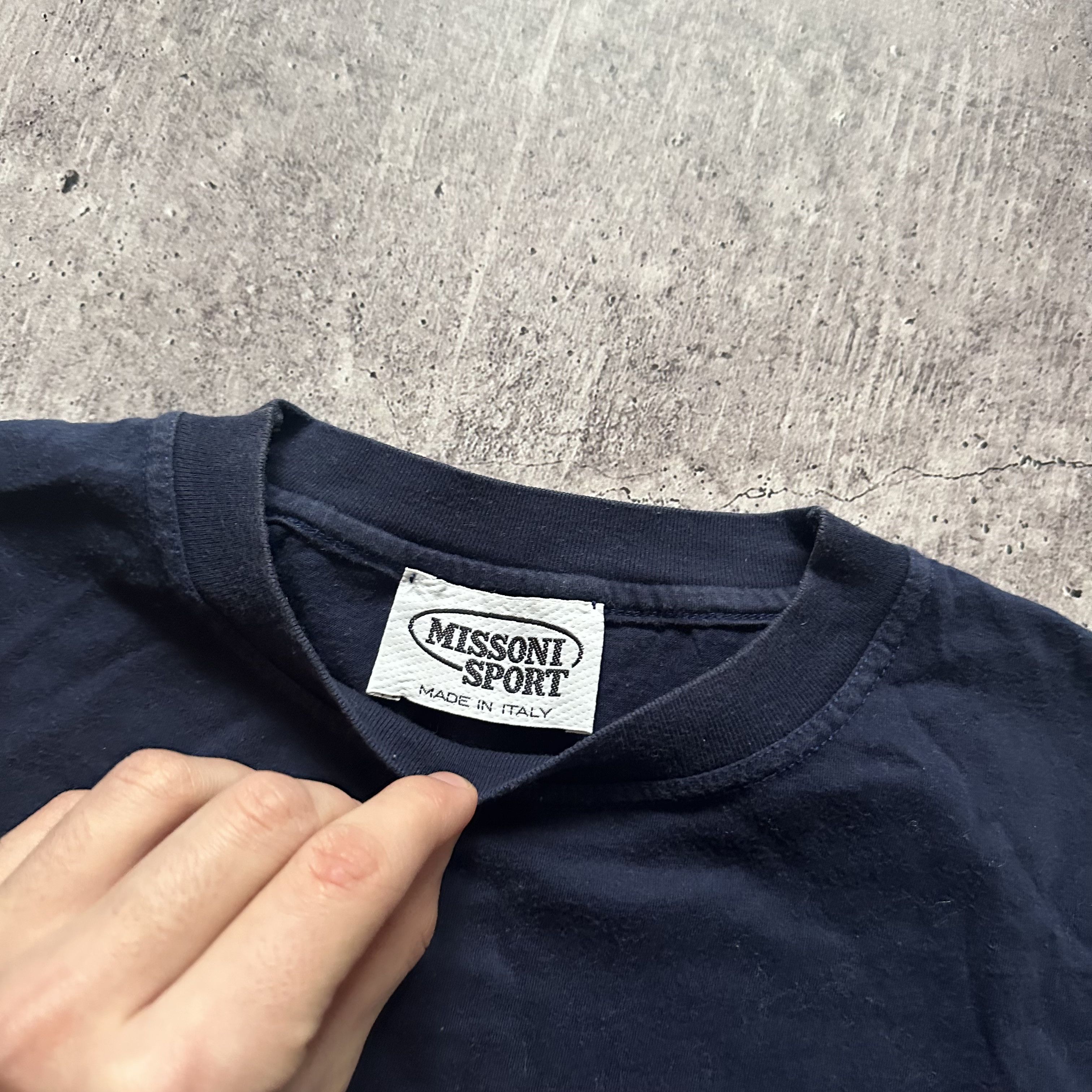 Missoni × Vintage Missoni Sport Big Logo T Shirt Navy Vintage Avant garde Size US S / EU 44-46 / 1 - 3 Thumbnail