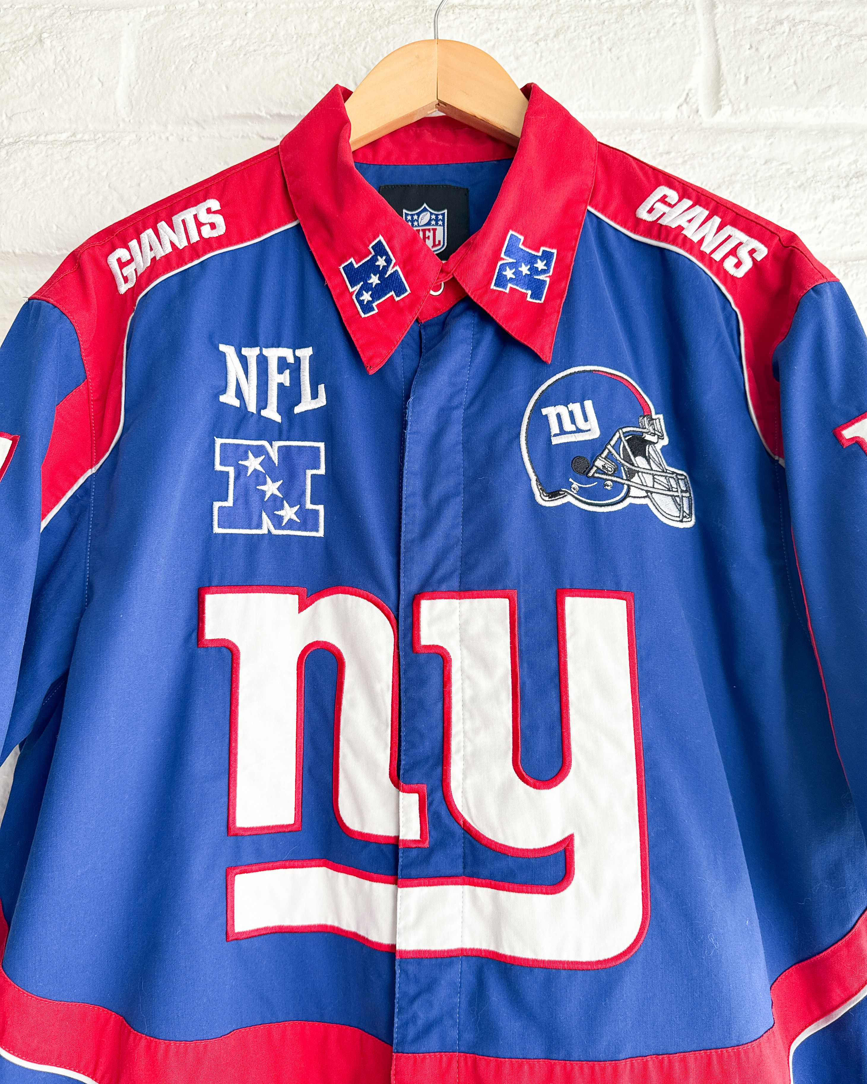 NFL Vintage 2000s New York Giants Shirt Blue Patches Embroidered Size US XL / EU 56 / 4 - 3 Thumbnail