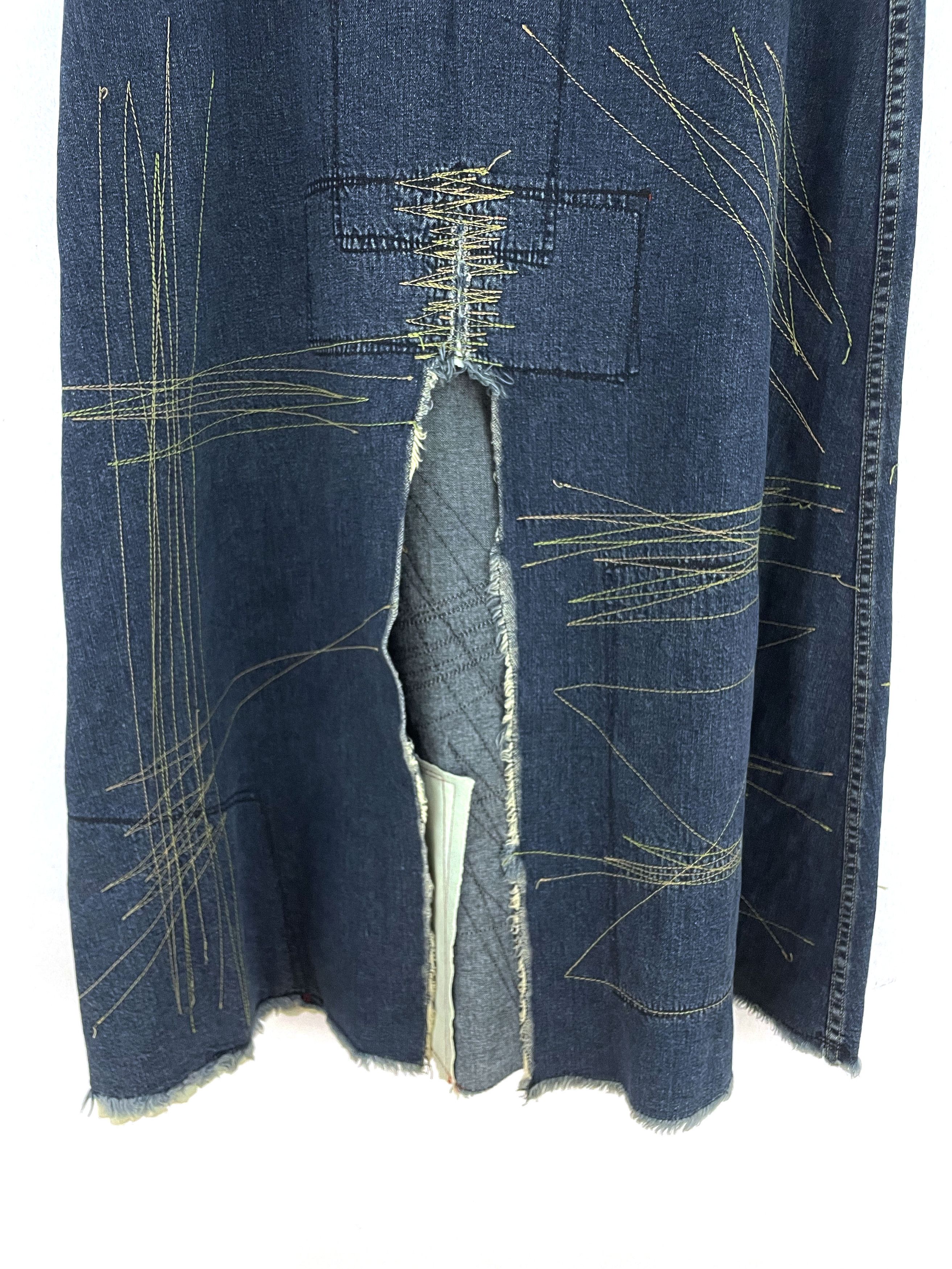 Hysteric Glamour Stitch Denim Maxi Skirt Size 27" / US 4 / IT 40 - 11 Thumbnail