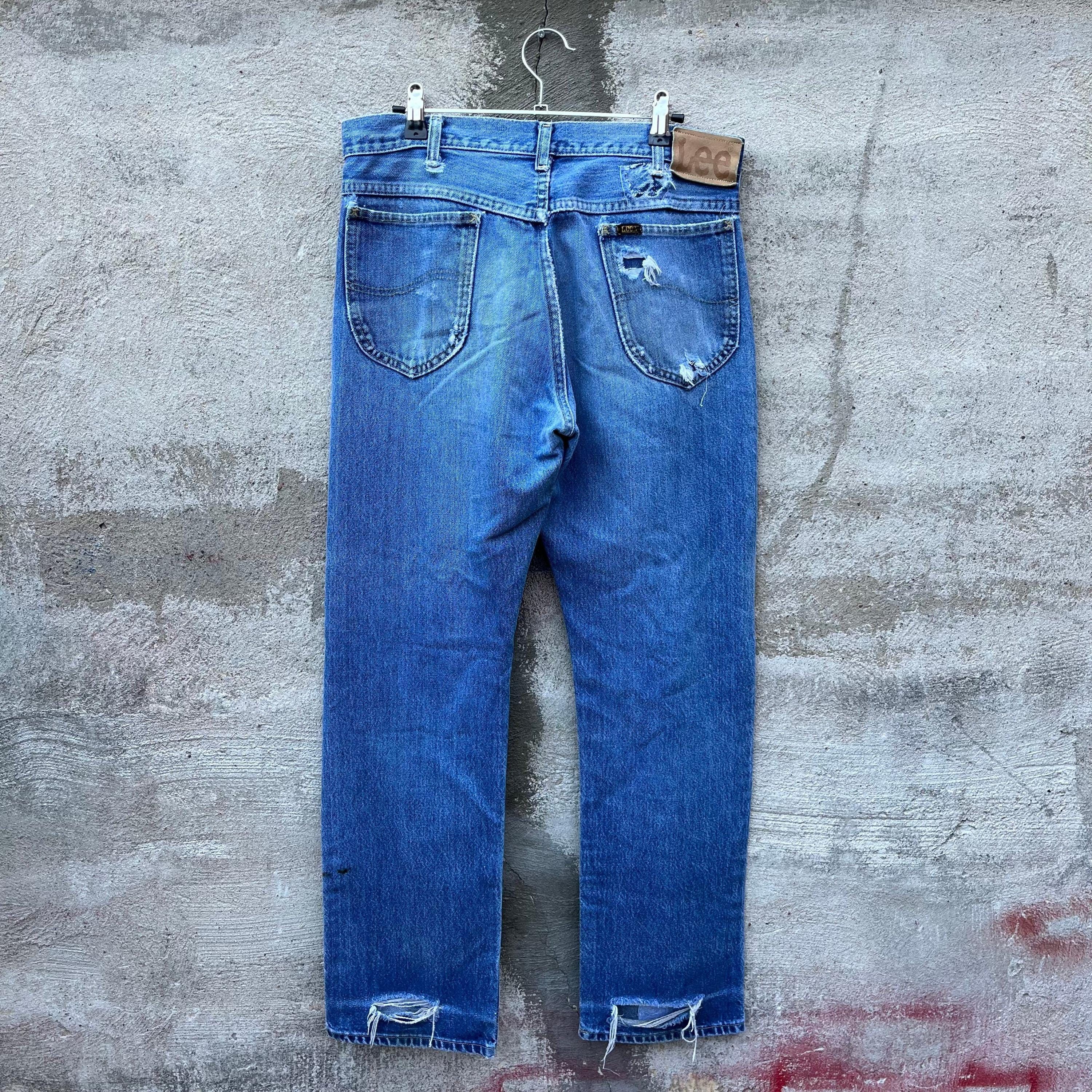Lee × Vintage 80's Vintage Lee Rider Distressed Denim Jeans Size US 30 / EU 46 - 10 Thumbnail