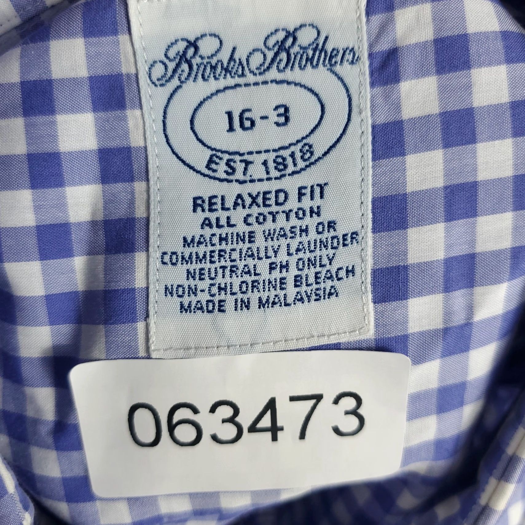 Brooks Brothers Brooks Brothers Dress Shirt Mens 16 Blue Check Long Sleeve Button-Up Regular Fit Size 42R - 8 Thumbnail