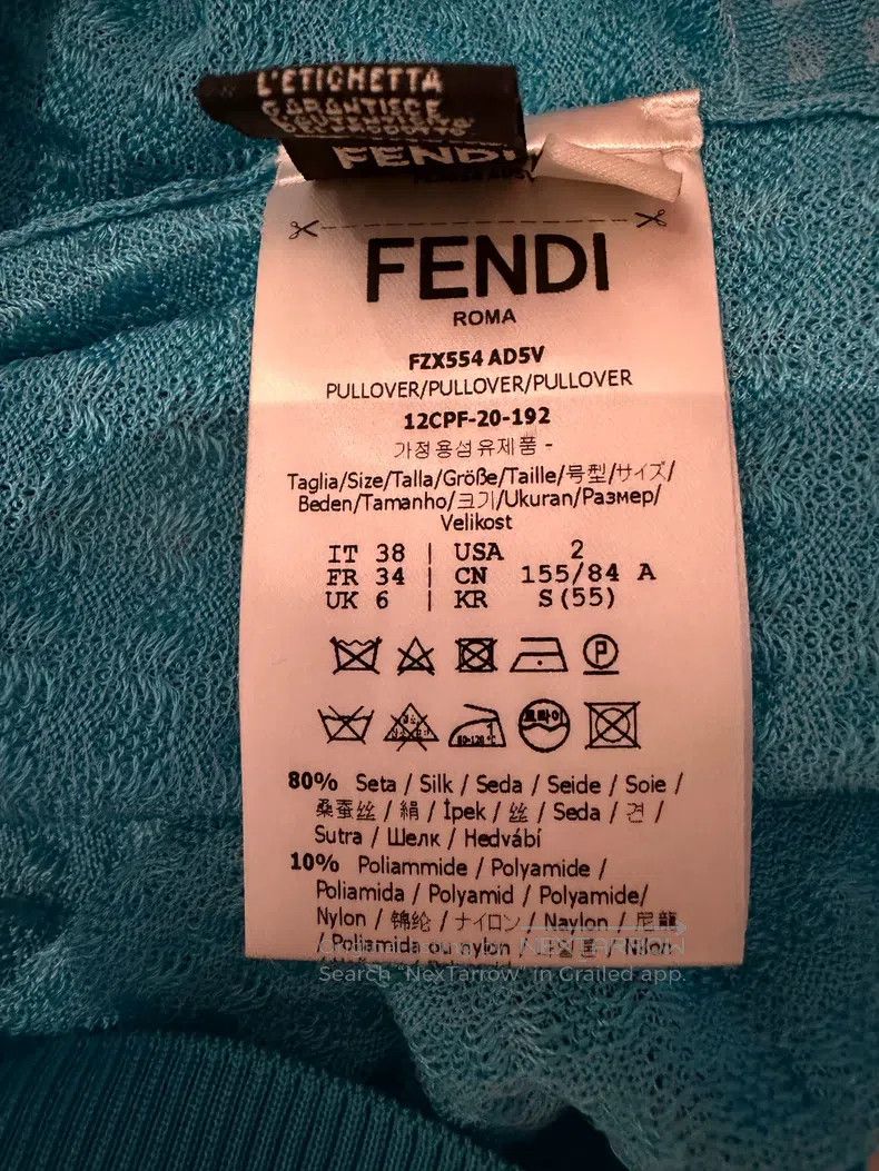 Fendi Fendi Lantern Sleeve Subtle Pattern Knit Top Size XS / US 0-2 / IT 36-38 - 4 Thumbnail
