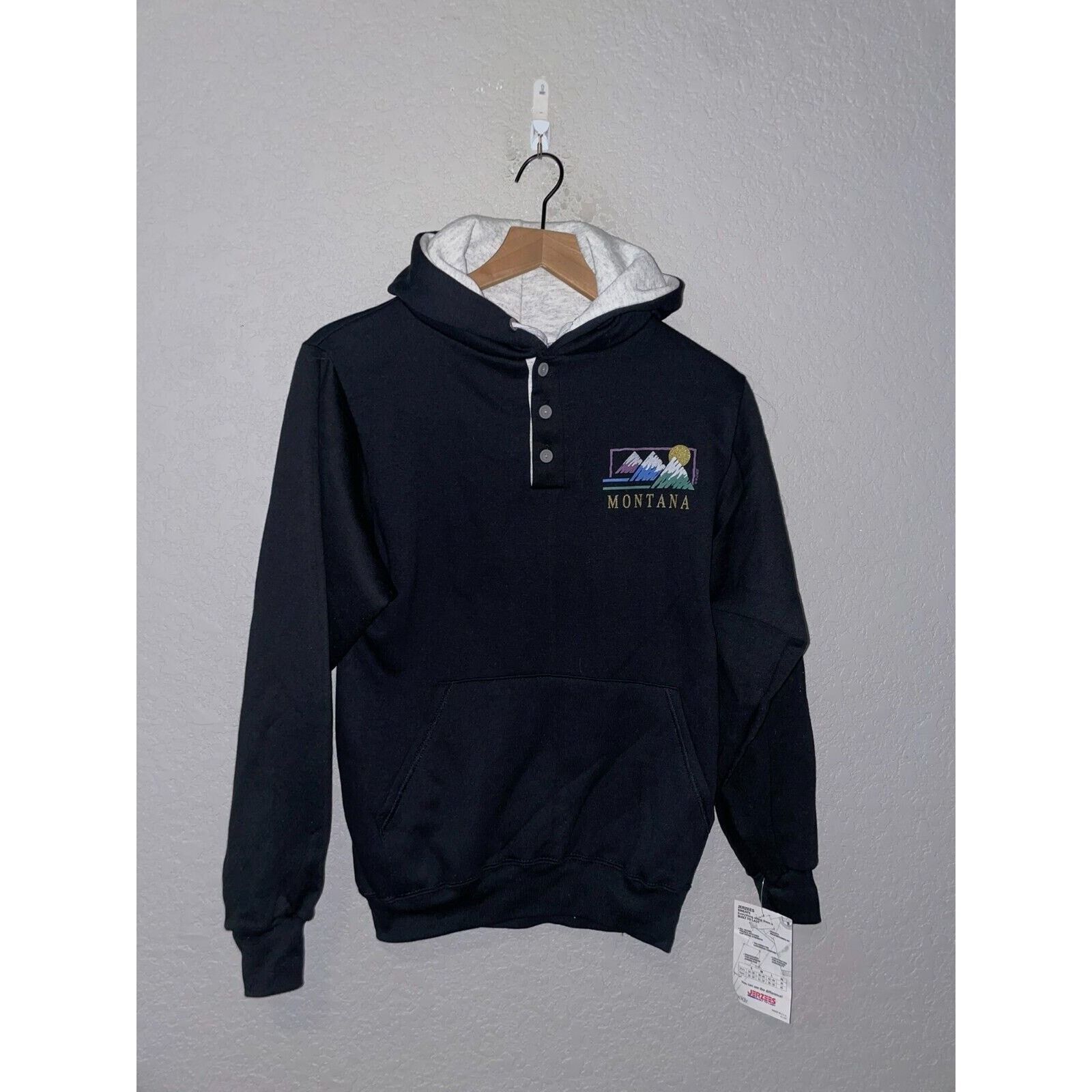 Jerzees Vintage Montana Hoodie Jacket Jerzees 1990s VTG 90s Small Size US S / EU 44-46 / 1 - 1 Thumbnail