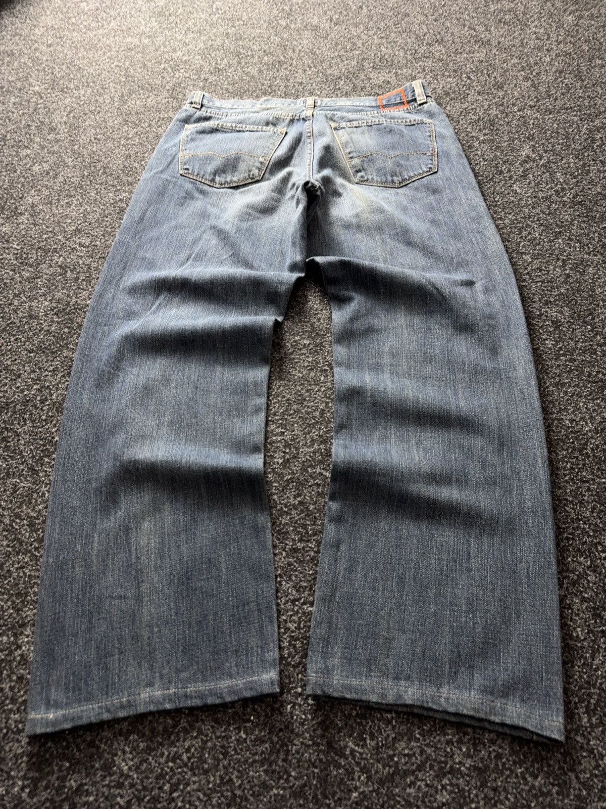 Hugo Boss Vintage 00s Distressed Hugo Boss Orange Blue Denim Jeans Size US 34 / EU 50 - 16 Thumbnail