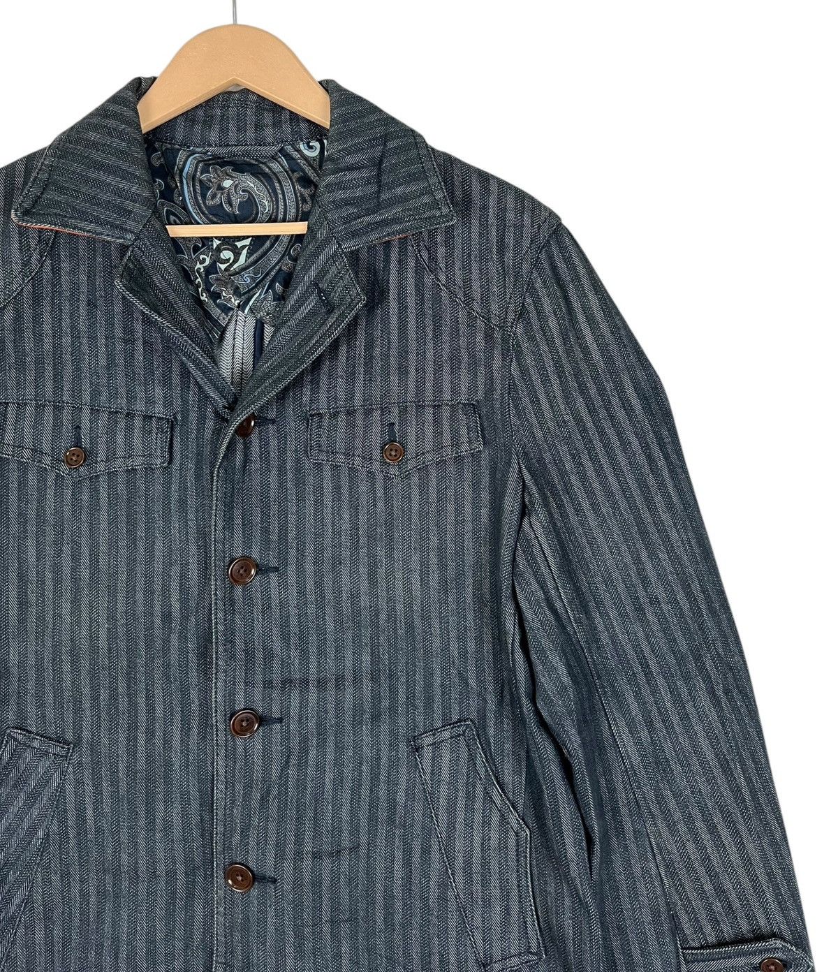 Alexander Julian × Japanese Brand Alexander Julian Stripe Hickory Denim Jacket Size US M / EU 48-50 / 2 - 5 Thumbnail