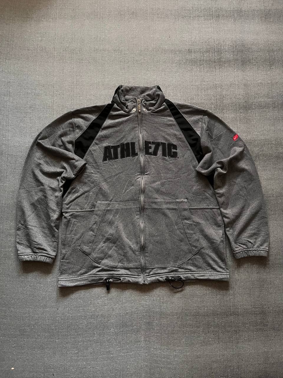 Nike × Vintage Vintage 00s Nike Athletic Zip Up Sweatshirt Grey Medium Size US M / EU 48-50 / 2 - 1 Thumbnail