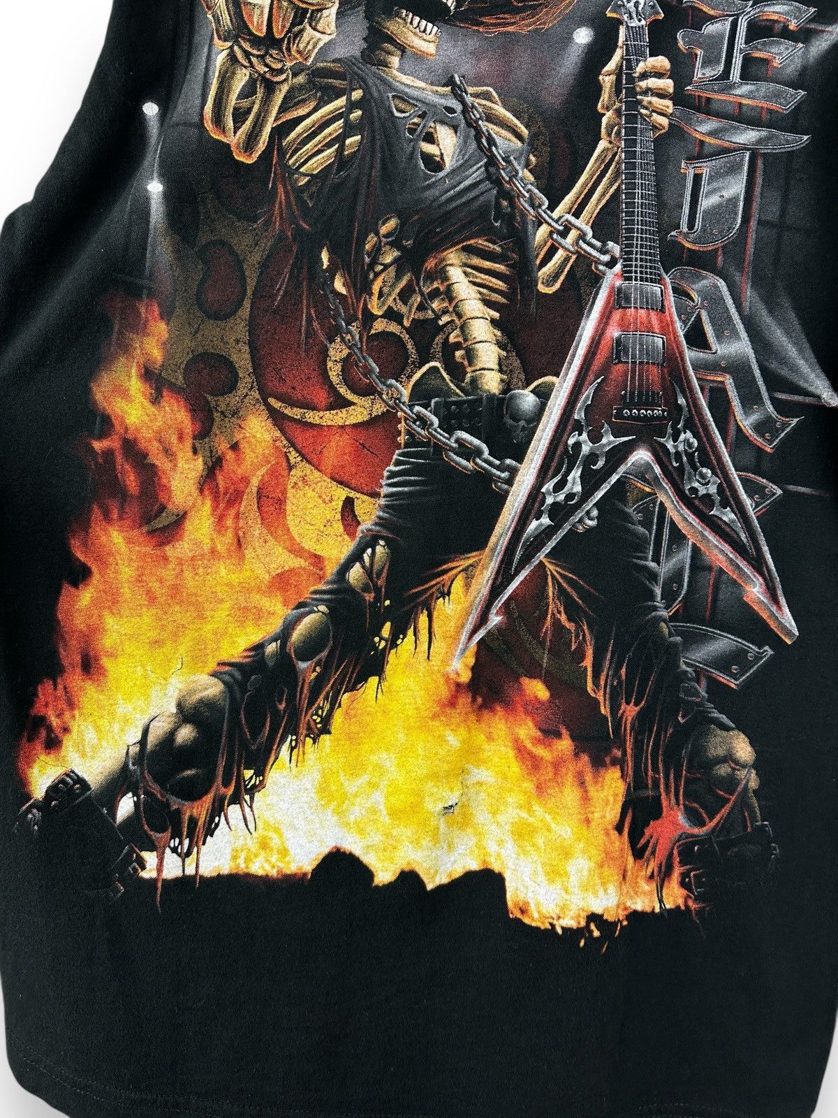 Other Vintage Rock Salute Skull Over Print Double Sided T-Shirt Size US L / EU 52-54 / 3 - 5 Thumbnail