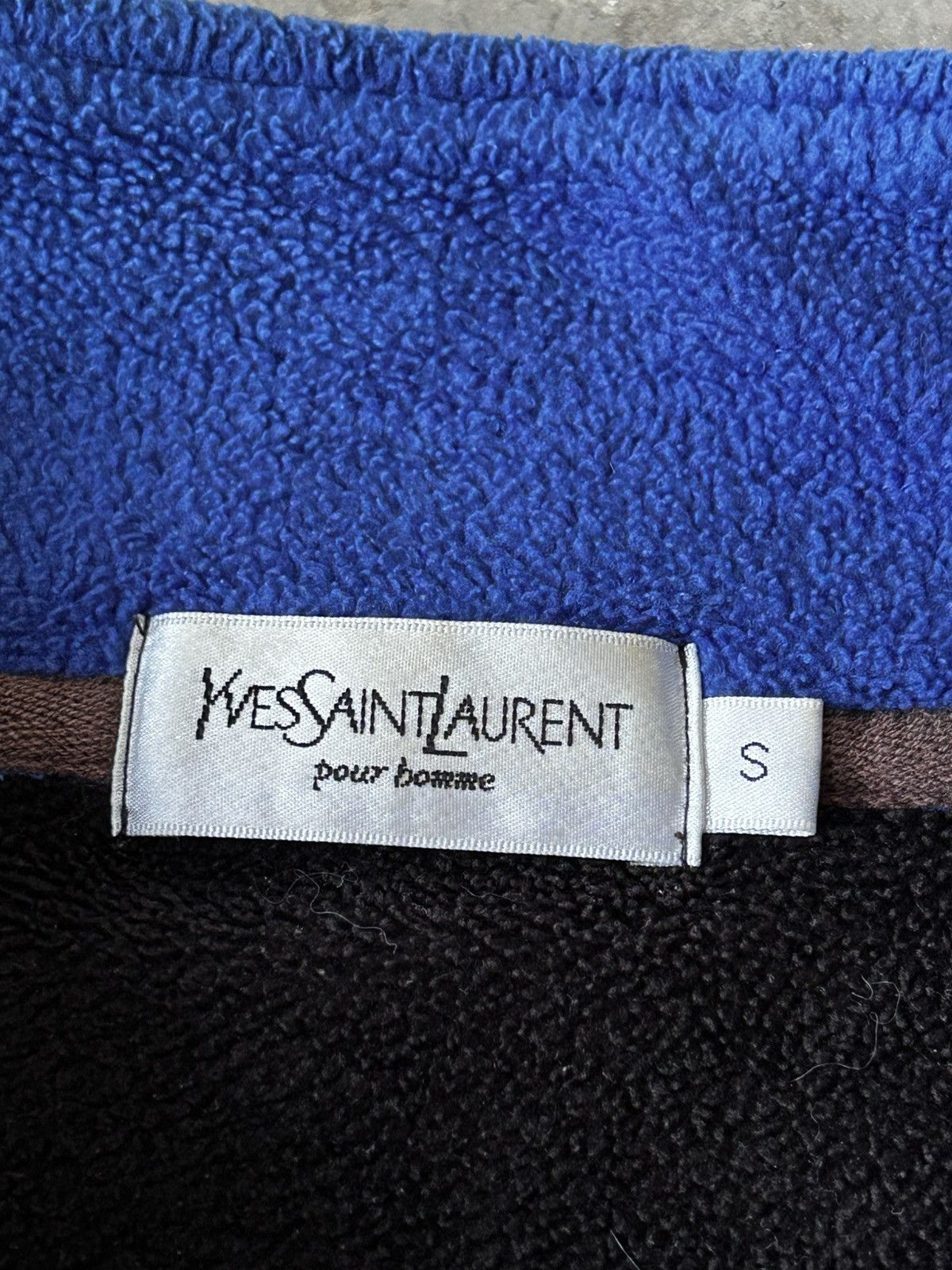 Vintage Yves Saint Laurent Vintage Fleece Pullover YSL Big Logo Size US S / EU 44-46 / 1 - 14 Thumbnail
