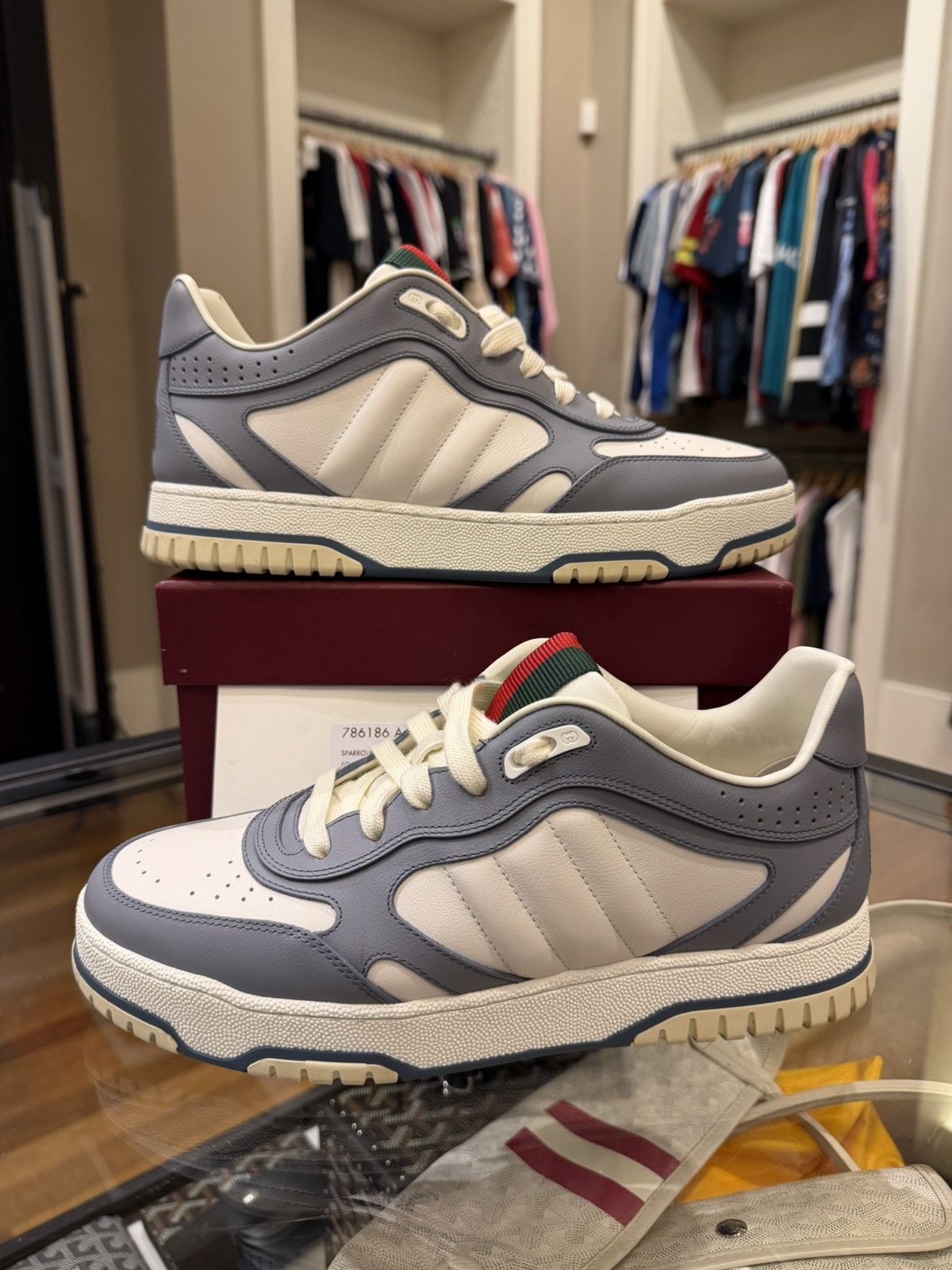 Gucci Gucci Re Web Sneakers - Grey Size US 6.5 / EU 39-40 - 1 Thumbnail