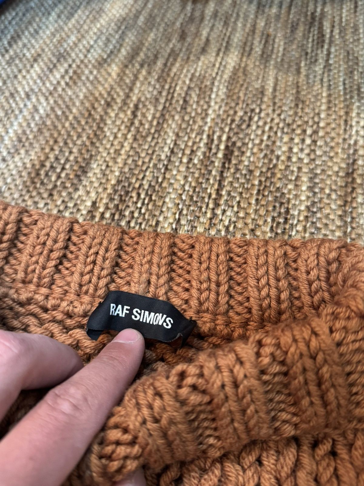 Raf Simons Raf Simons FW17 Disturbed Jacquard Brown Green Sweater Size US M / EU 48-50 / 2 - 5 Thumbnail