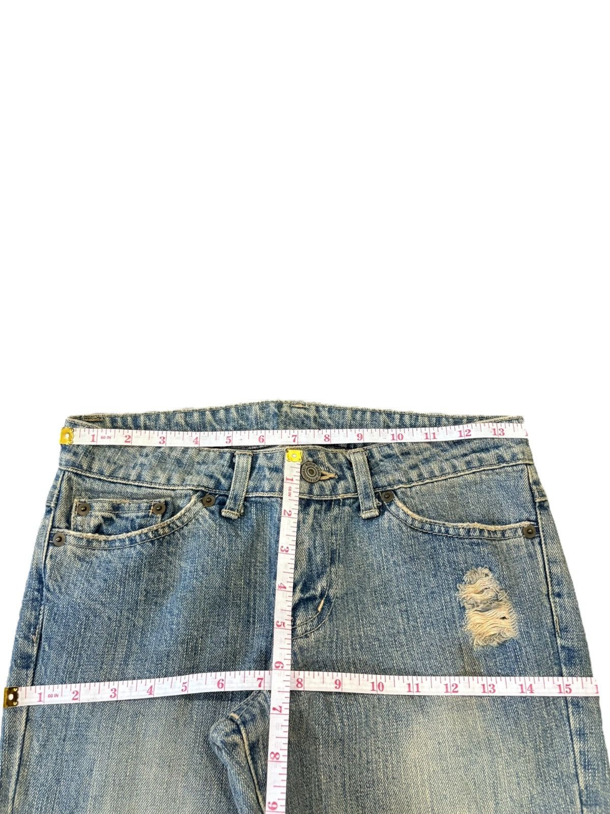 Yasuyuki Ishii Vintage Japanese Brand Mud Wash Distressed Flare Jeans Size 28" / US 6 / IT 42 - 10 Thumbnail