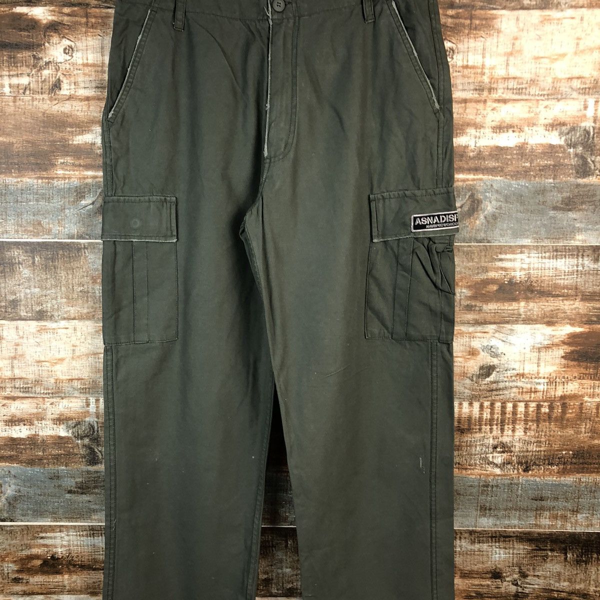 Japanese Brand Asna Dispec utility Green Cargo Multipocket Pants #A2435 Size US 33 - 5 Thumbnail