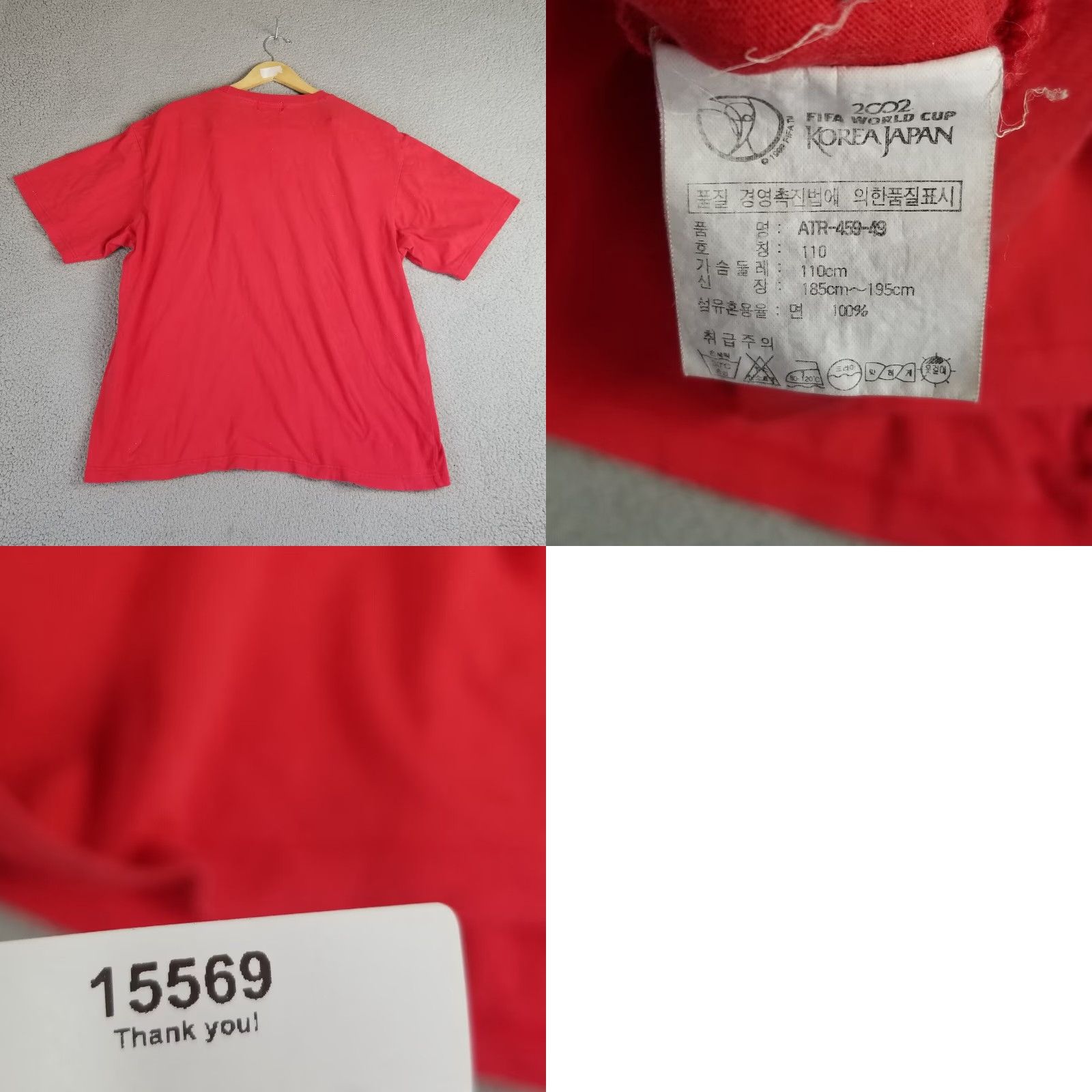 Vintage VINTAGE 2002 FIFA World Cup Soccer T-Shirt XL Red Adult Mens Shirt - Official Korea Japan 2002 - Sports Tee Size US XL / EU 56 / 4 - 8 Thumbnail