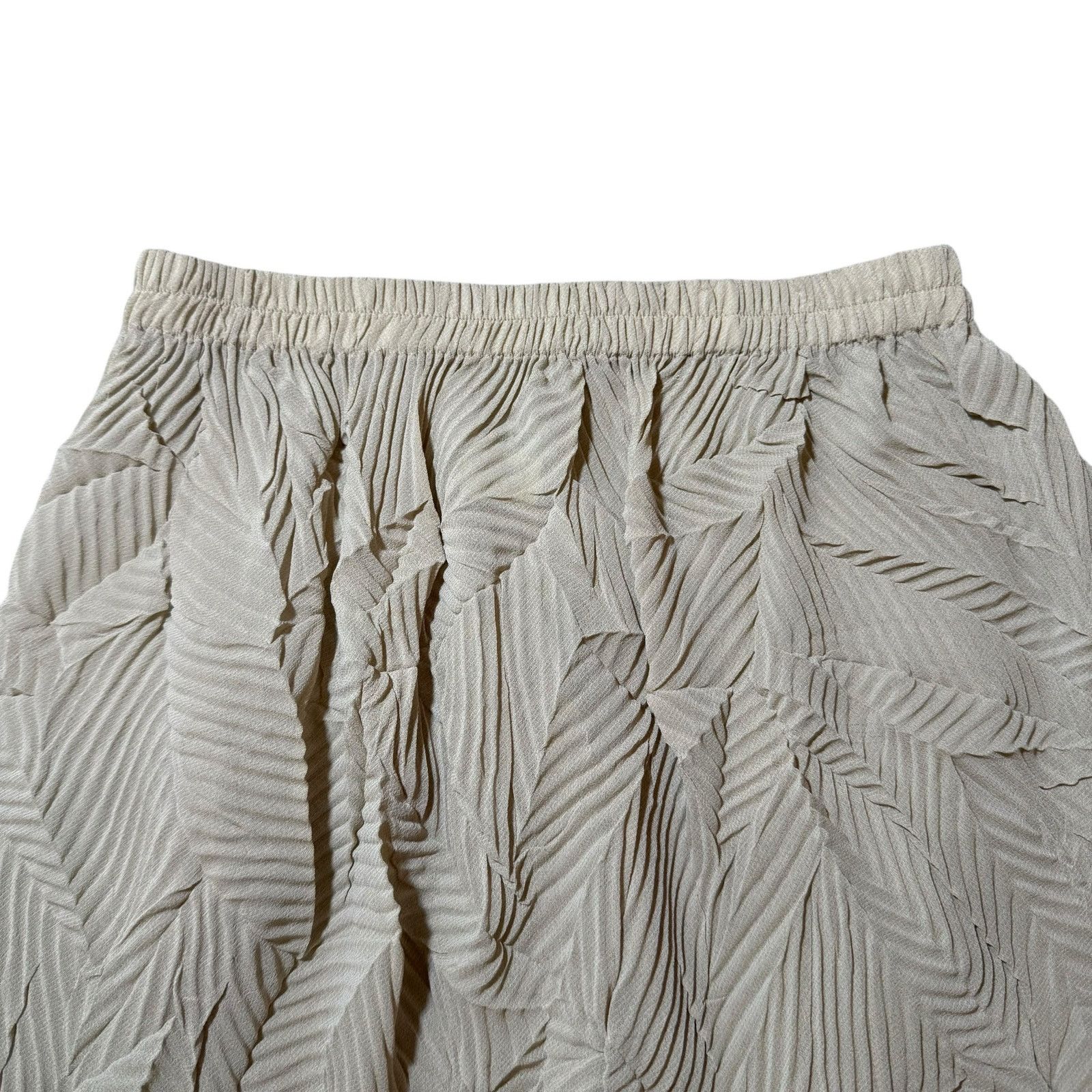 Other Vintage Han Feng Pleated Mini Skirt Textured Cream Small Size 22" - 5 Thumbnail