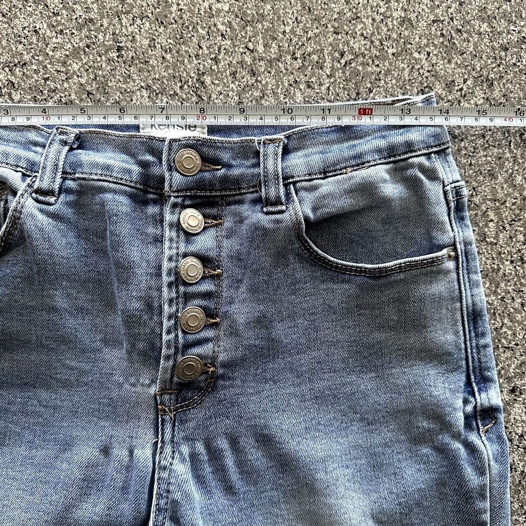Vintage Kensie Jeans Jeans 8 29x28 Vintage Luxe High Rise Skinny Button Fly Raw Hem Size 29" - 7 Thumbnail