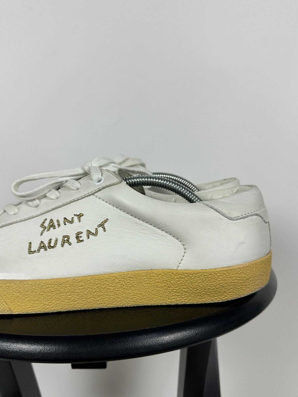 Saint Laurent Paris Saint Laurent Paris Court Classic Leather Low Top Sneakers Size US 12 / EU 45 - 14 Thumbnail