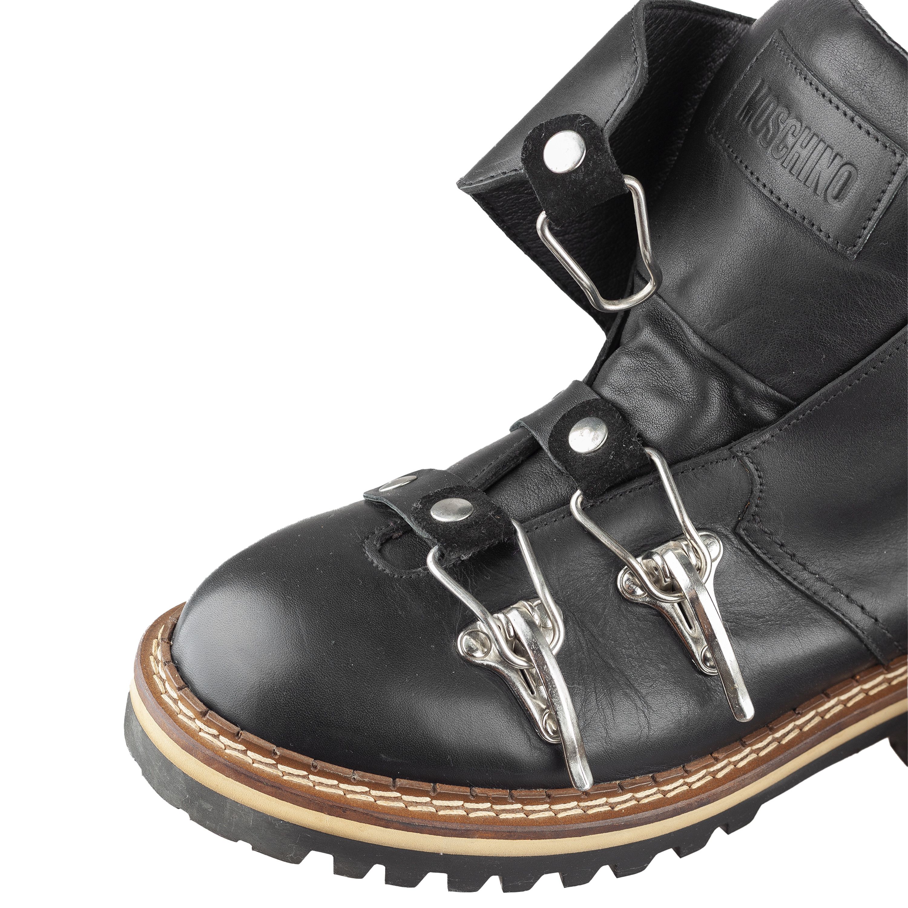 Moschino Moschino Black Leather Ski Buckle Boots (43 IT / 44 EU) Size US 11 / EU 44 - 9 Thumbnail
