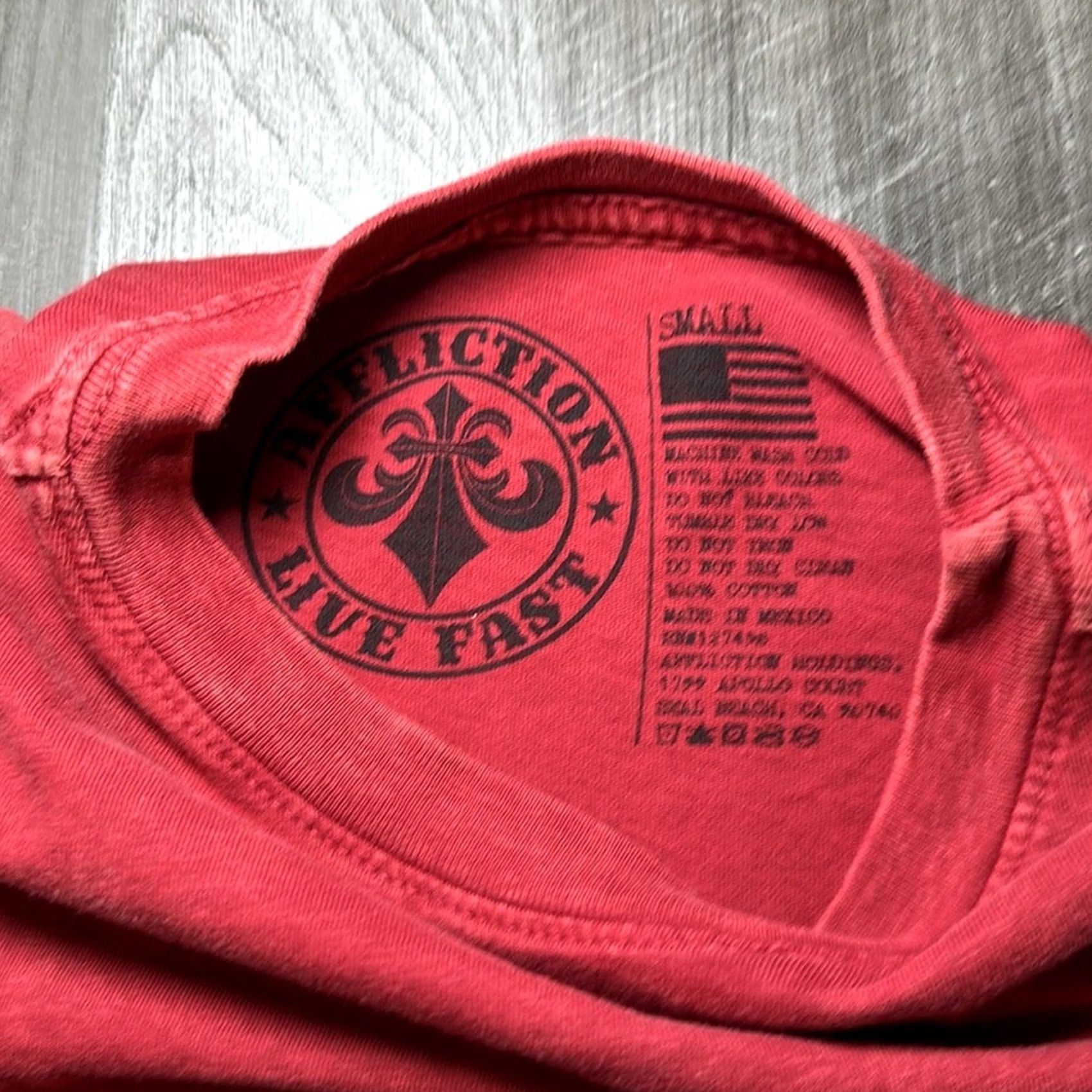 Affliction Affliction Toxic Wrath Washed Tee Mens Small Red NWOT Shirt Size US S / EU 44-46 / 1 - 5 Thumbnail