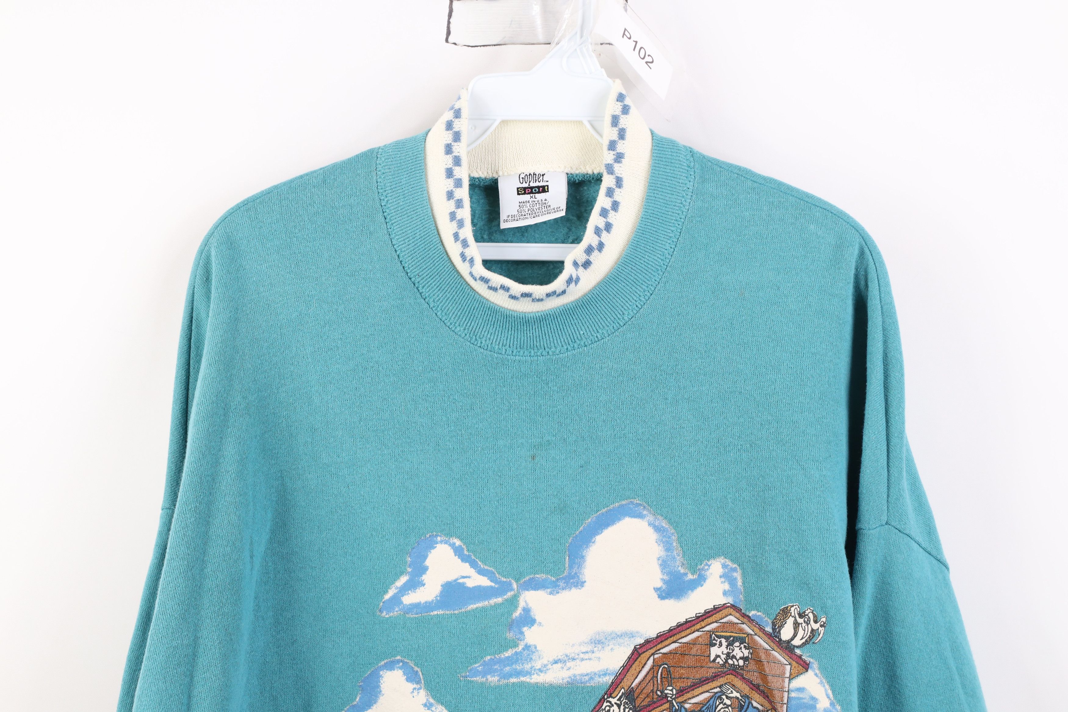 Vintage Vintage 90s Christian Noahs Ark Animals Layered Sweatshirt Size XL / US 12-14 / IT 48-50 - 2 Thumbnail