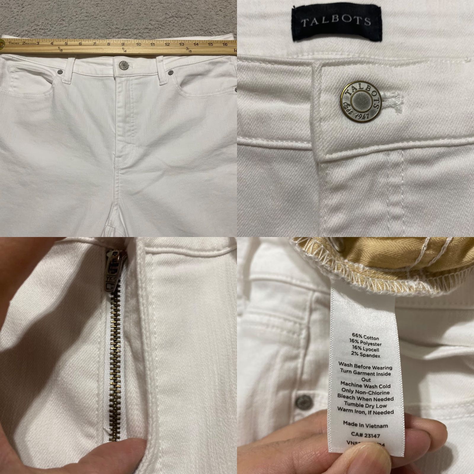 Talbots Talbots White Jeans Womens 12P Denim Light Wash Straight Leg High Rise Petite Shirt? Size 34" / US 12 / IT 48 - 8 Thumbnail