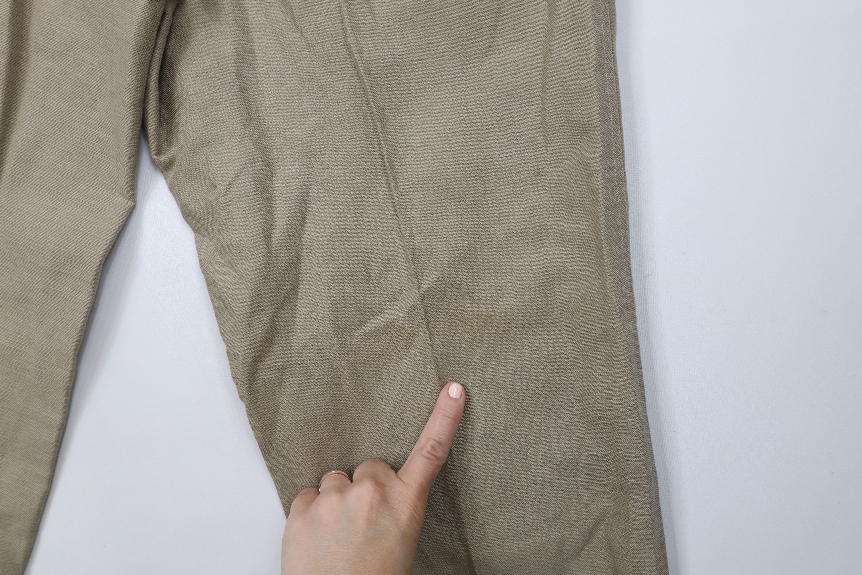 Vintage Vintage 90s Streetwear Linen Blend Cuffed Chino Pants Beige Size US 34 / EU 50 - 11 Thumbnail