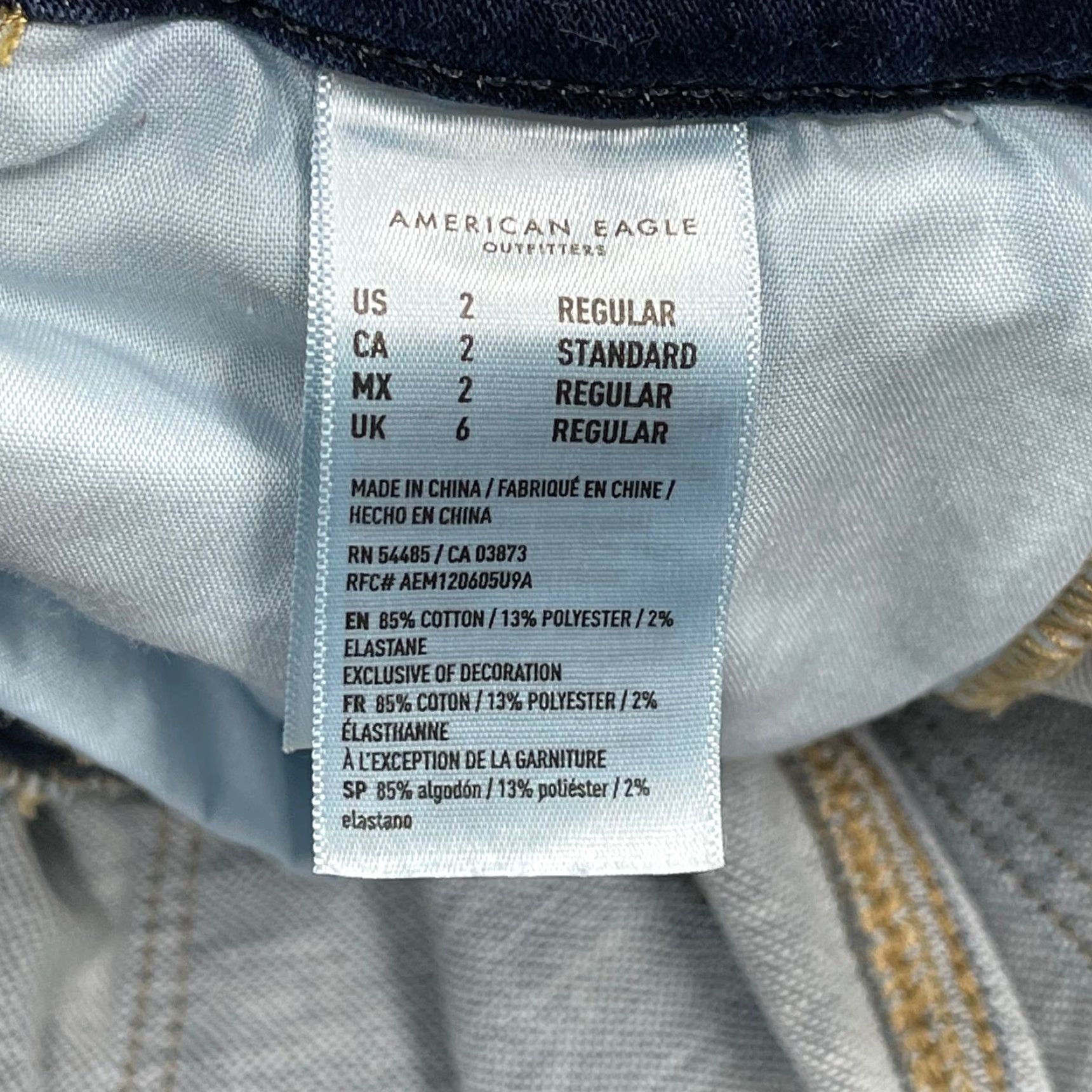 American Eagle Outfitters American Eagle Outfitters Jeans Women 2 Skinny Distressed Denim 5-Pocket Belt Loops Zip Fly Dark Blue Stretch Modern Grunge Streetwear Womens Size 26" / US 2 / IT 38 - 6 Thumbnail