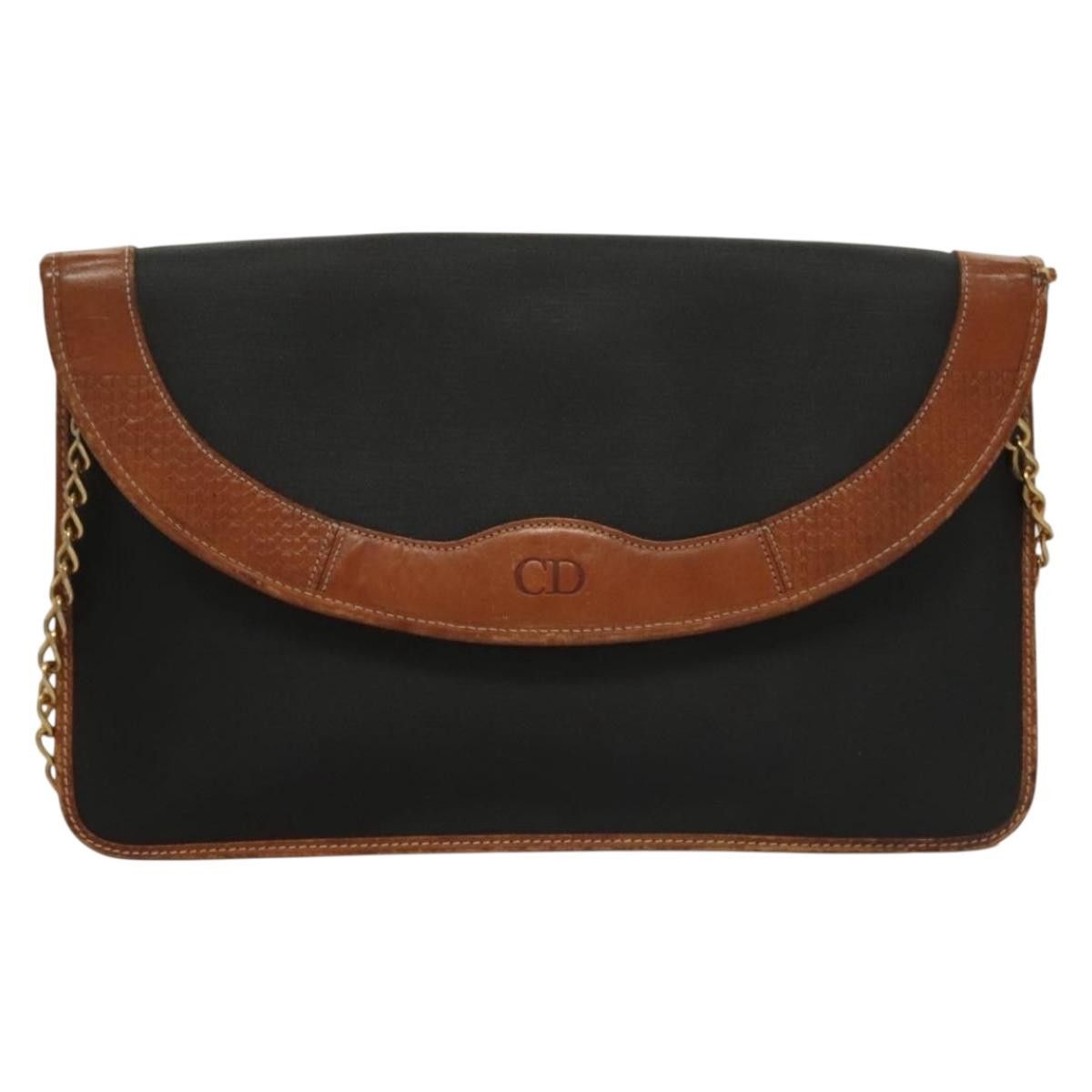 Dior DIOR Chain Shoulder Bag Leather Black Gold Size ONE SIZE - 2 Thumbnail