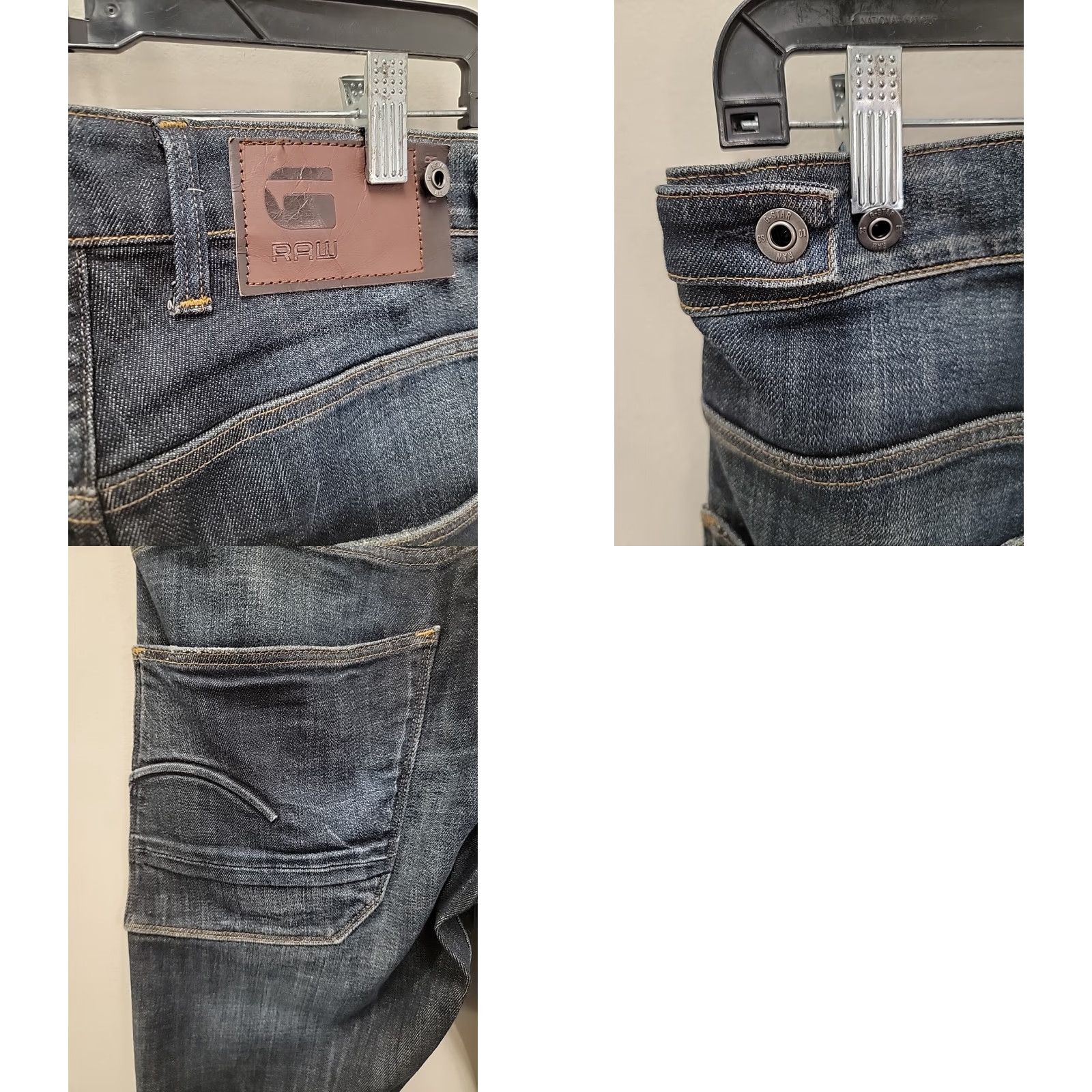 G-Star G-STAR RAW Holmer Slim Jeans Mens Size 30x34 Black Denim Button Fly Skinny Casual Clothing Size US 30 / EU 46 - 8 Thumbnail