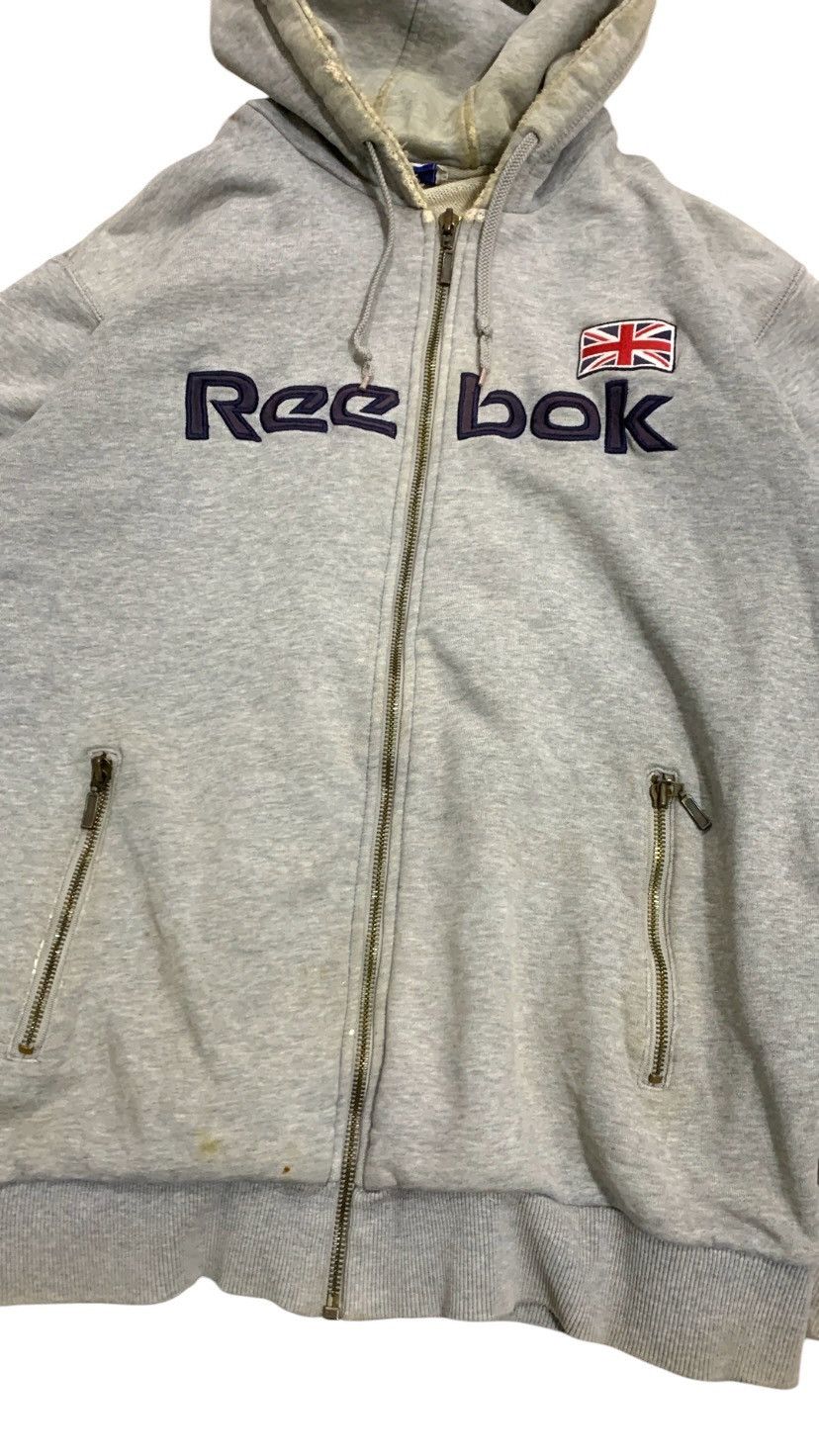 Reebok Distressed Reebok Zip Up Hoodie Size US L / EU 52-54 / 3 - 3 Thumbnail